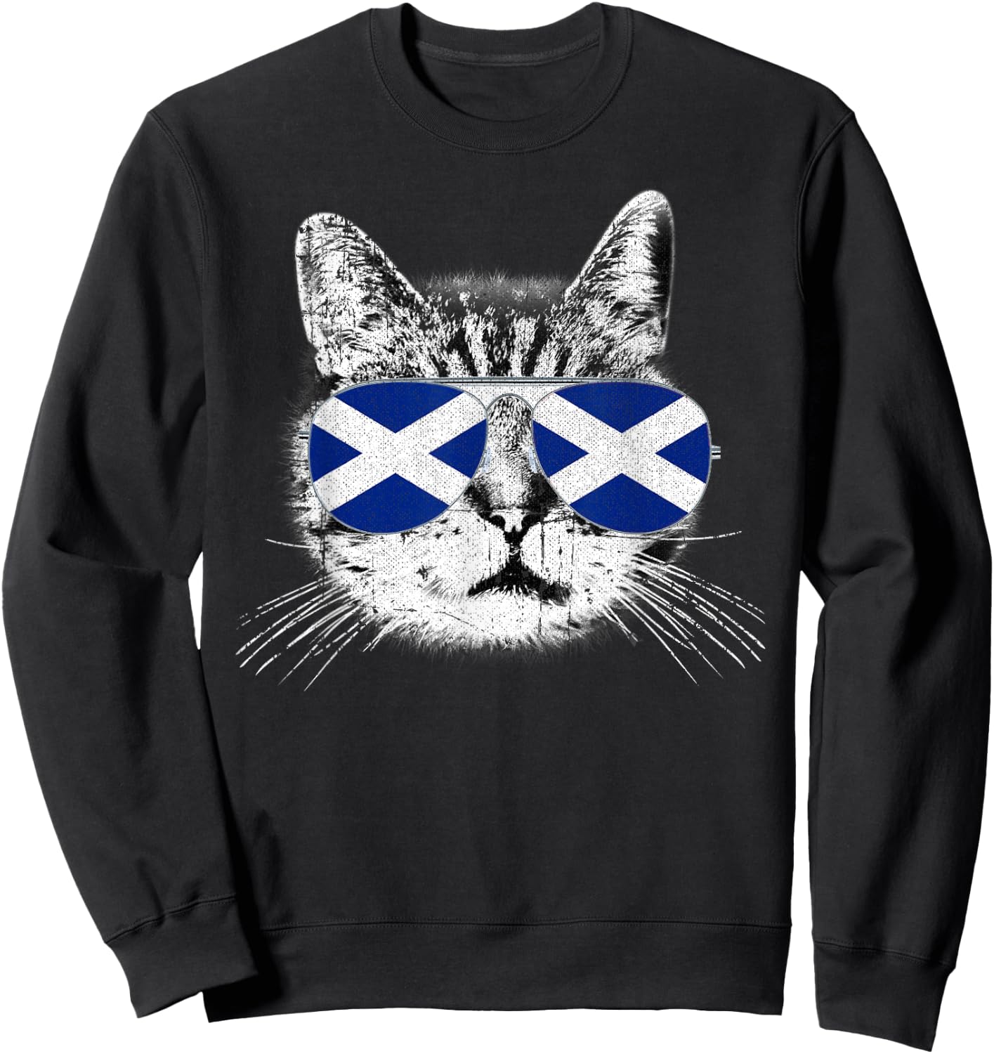 Scotland Scottish Flag Scot Cat Pride UK Men Women Gift Sweatshirt - Sweatshirt | Black