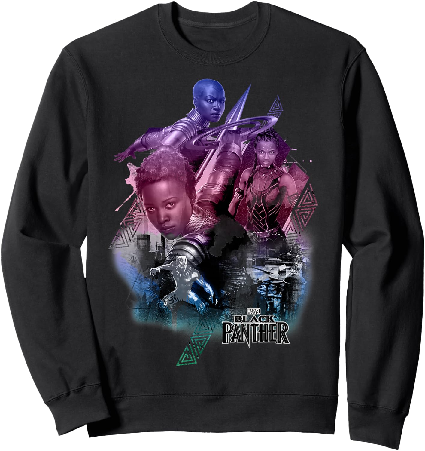 Marvel Black Panther Movie Heroine Poses Graphic Sweatshirt - Sweatshirt | Black