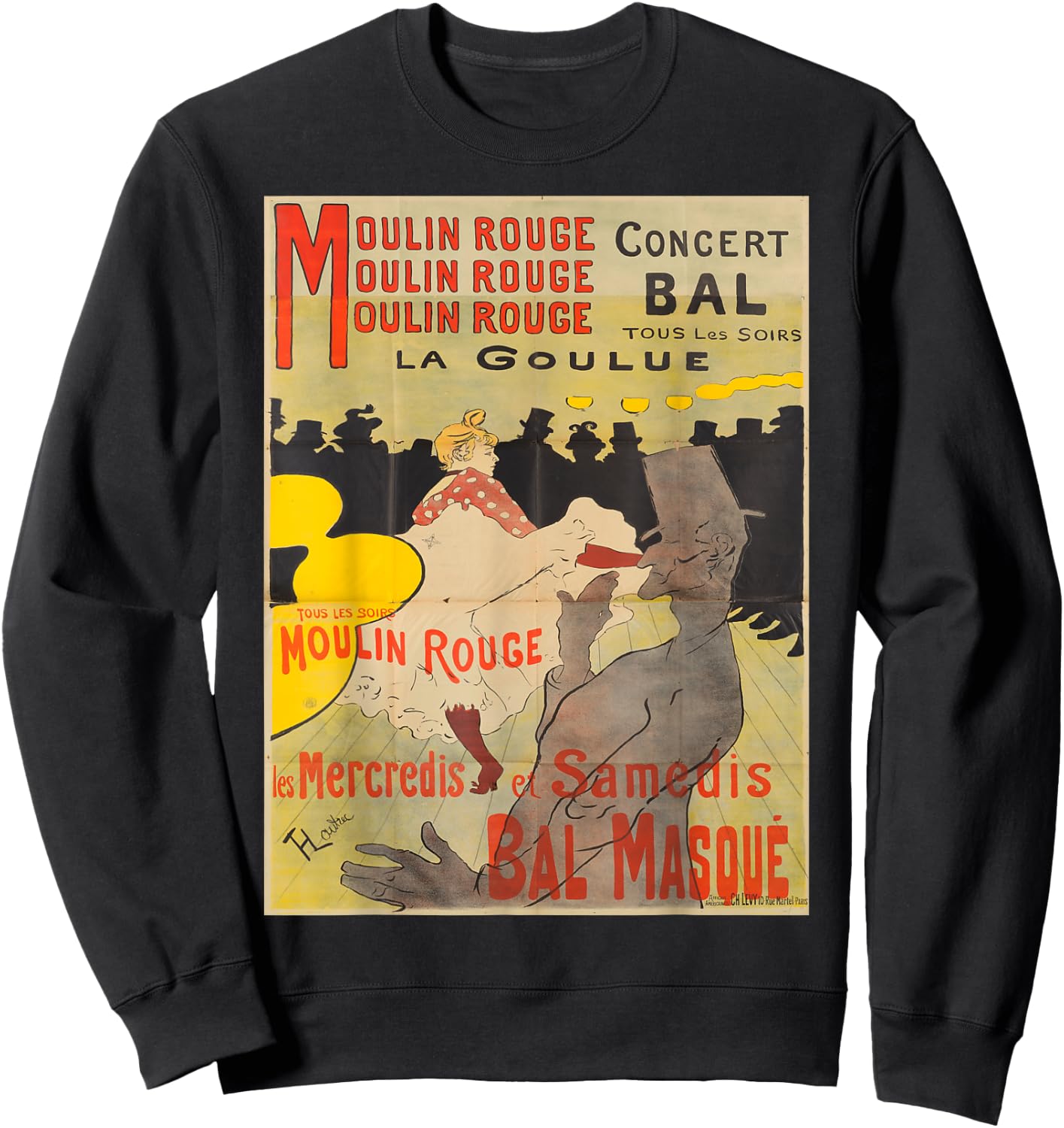 Vintage poster - Toulouse Lautrec Retro Sweatshirt - Sweatshirt | Black