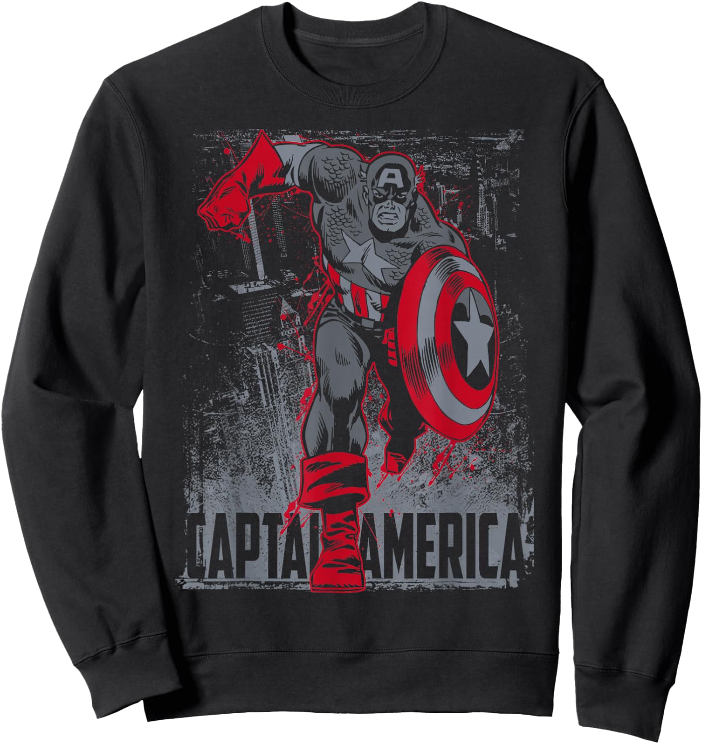 Marvel Avengers Retro Captain America Vintage Dark Hero Sweatshirt - Sweatshirt | Black