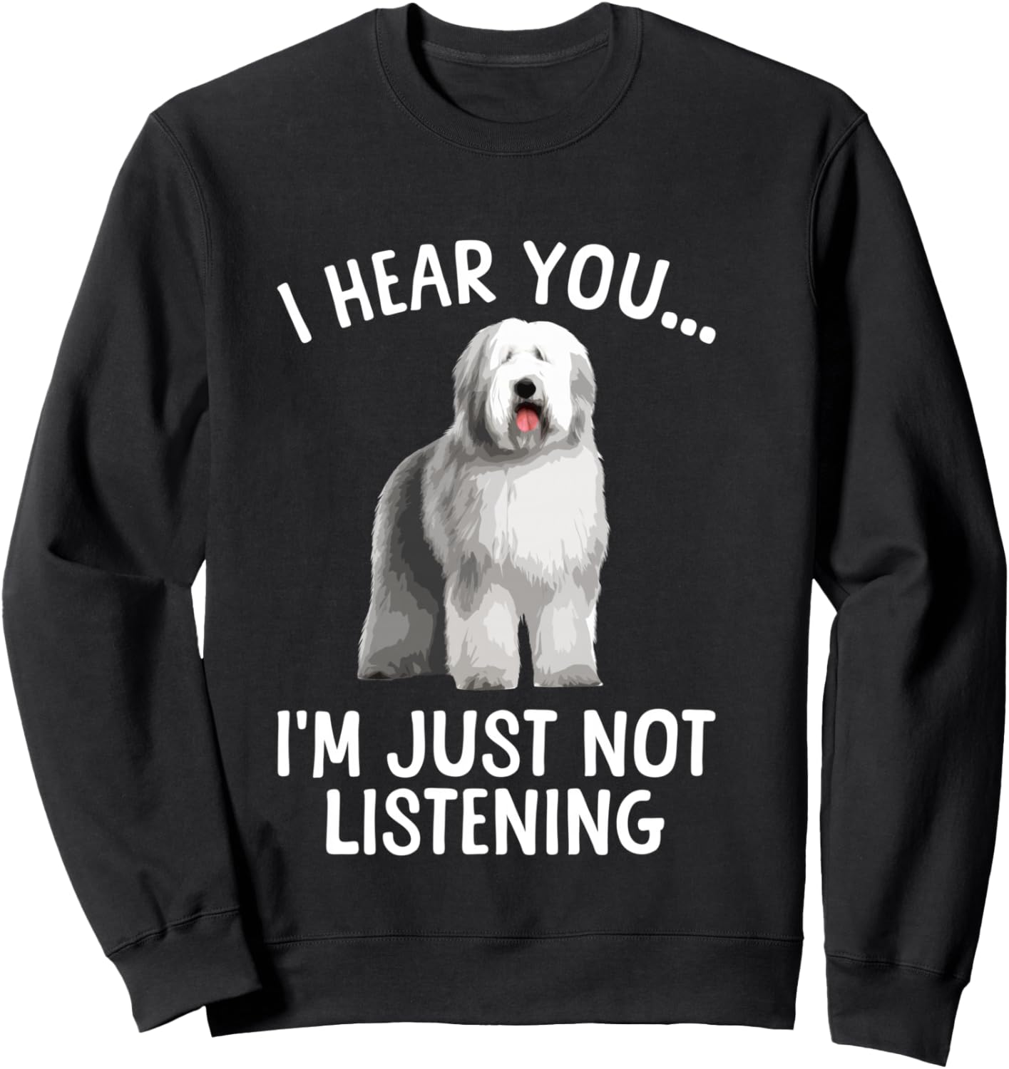 Funny Old English Sheepdog Art Women Sheep Dog Lover Sweatshirt - Sweatshirt | Black