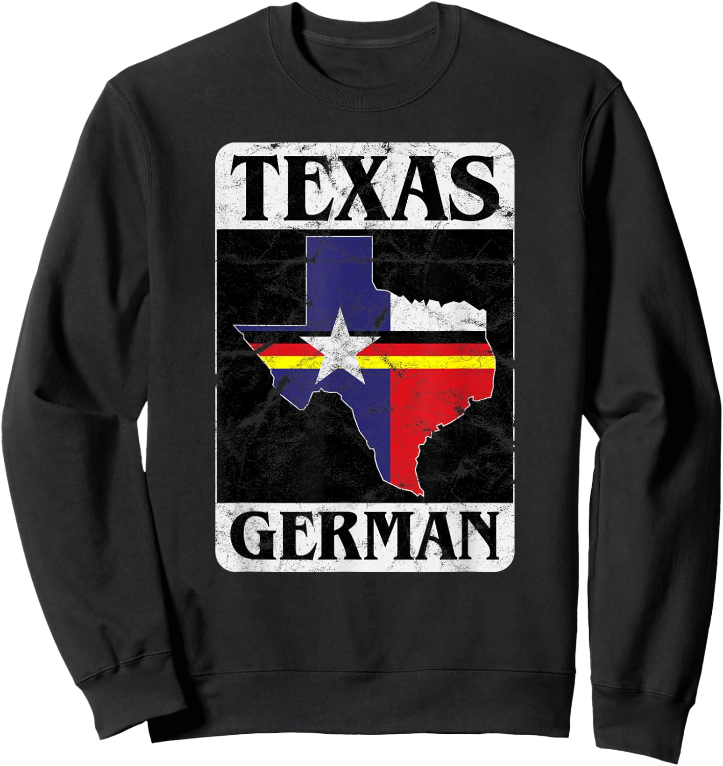 Texas German Flag Homecoming Design Sweatshirt - Sweatshirt | Black