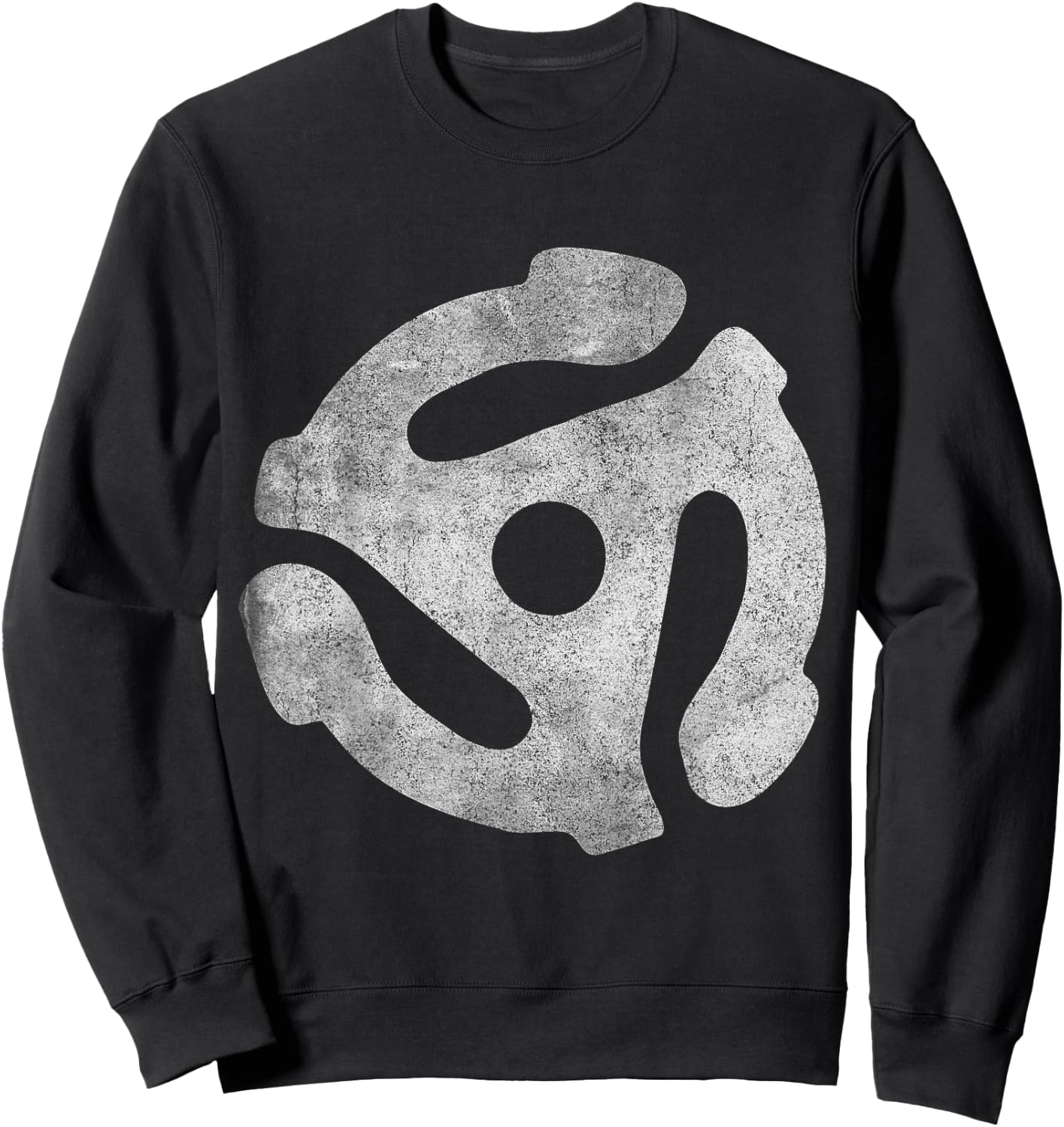 Vintage 45 RPM Adapter Sweatshirt - Sweatshirt | Black