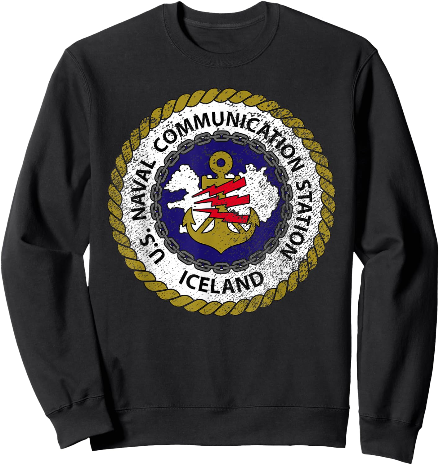 Naval Communication Station NAVCOMMSTA Keflavik Iceland Sweatshirt - Sweatshirt | Black