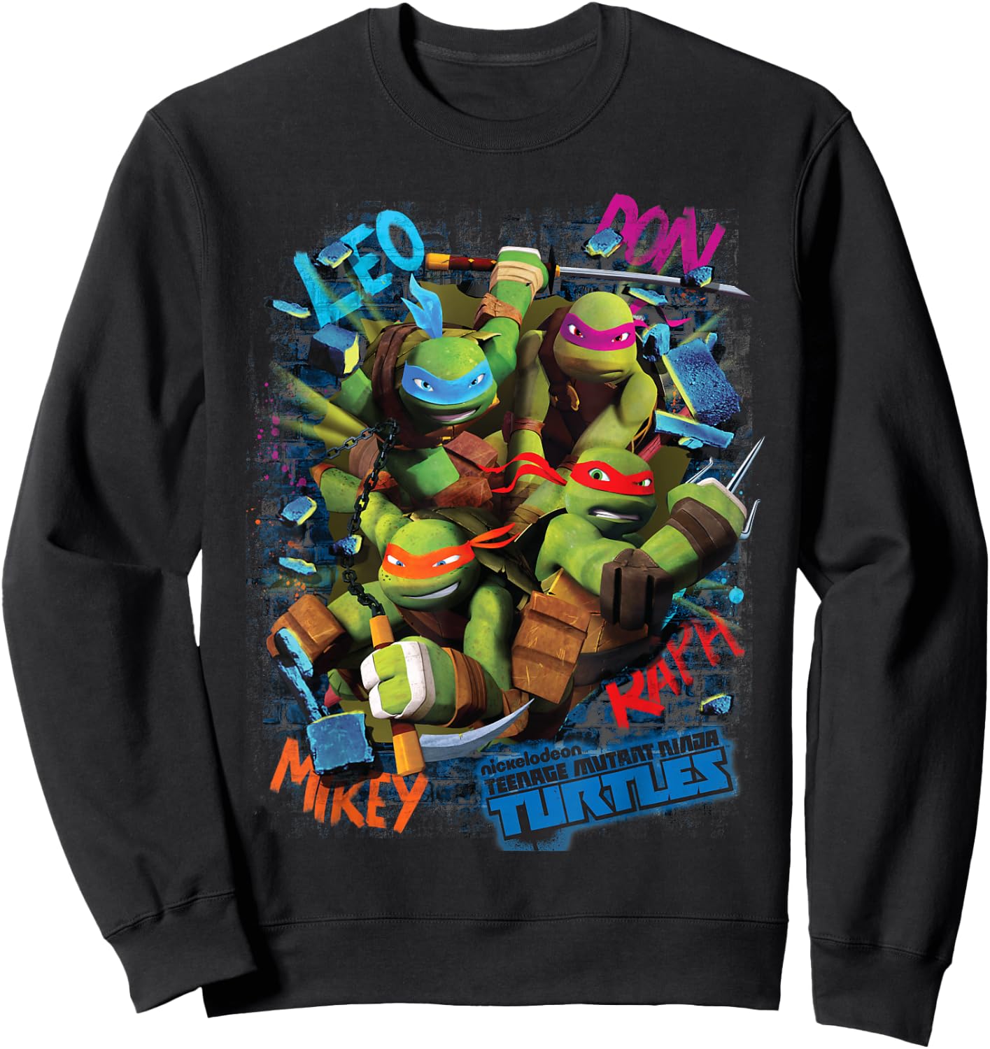 TMNT Leo, Don, Mikey Sweatshirt - Sweatshirt | Black