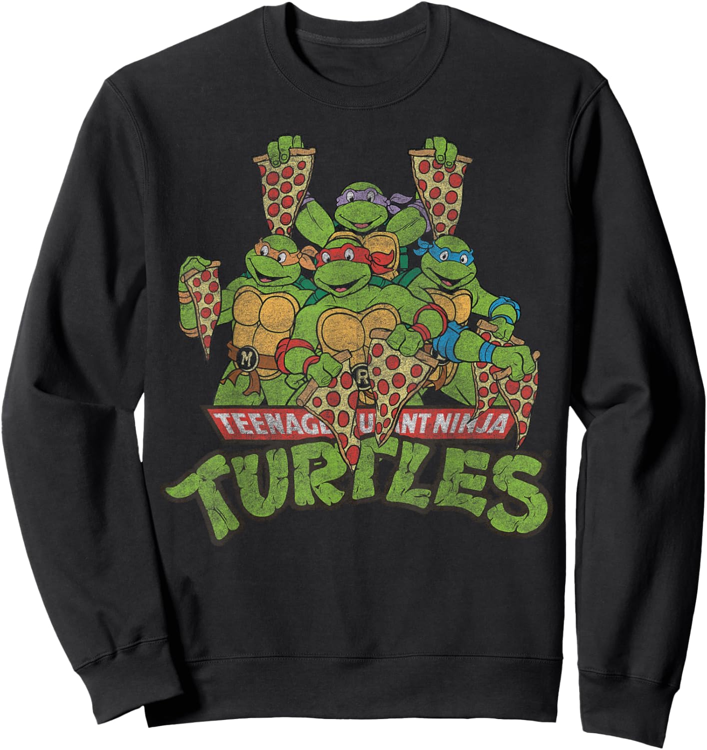 Teenage Mutant Ninja Turtles Multiple Smiles & Slices Sweatshirt - Sweatshirt | Black