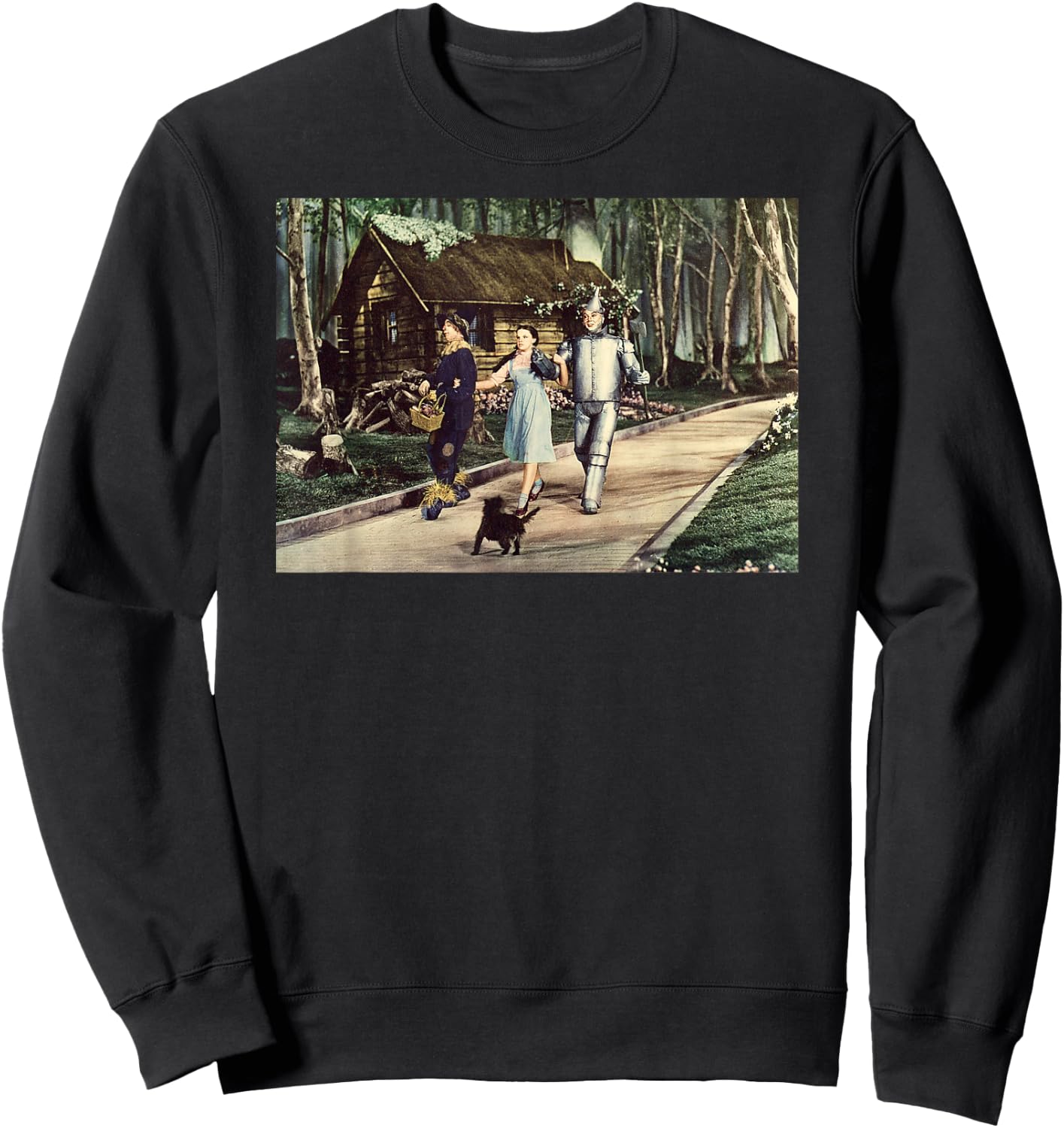 Brick Road Wizard of OZ Tin Man Scarecrow Dorothy and Toto Sweatshirt - Sweatshirt | Black