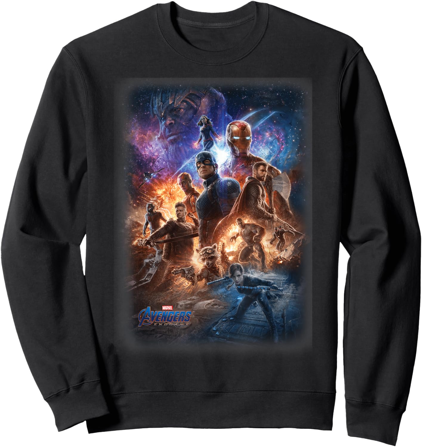 Marvel Avengers Endgame Galaxy Movie Poster Group Shot Sweatshirt - Sweatshirt | Black