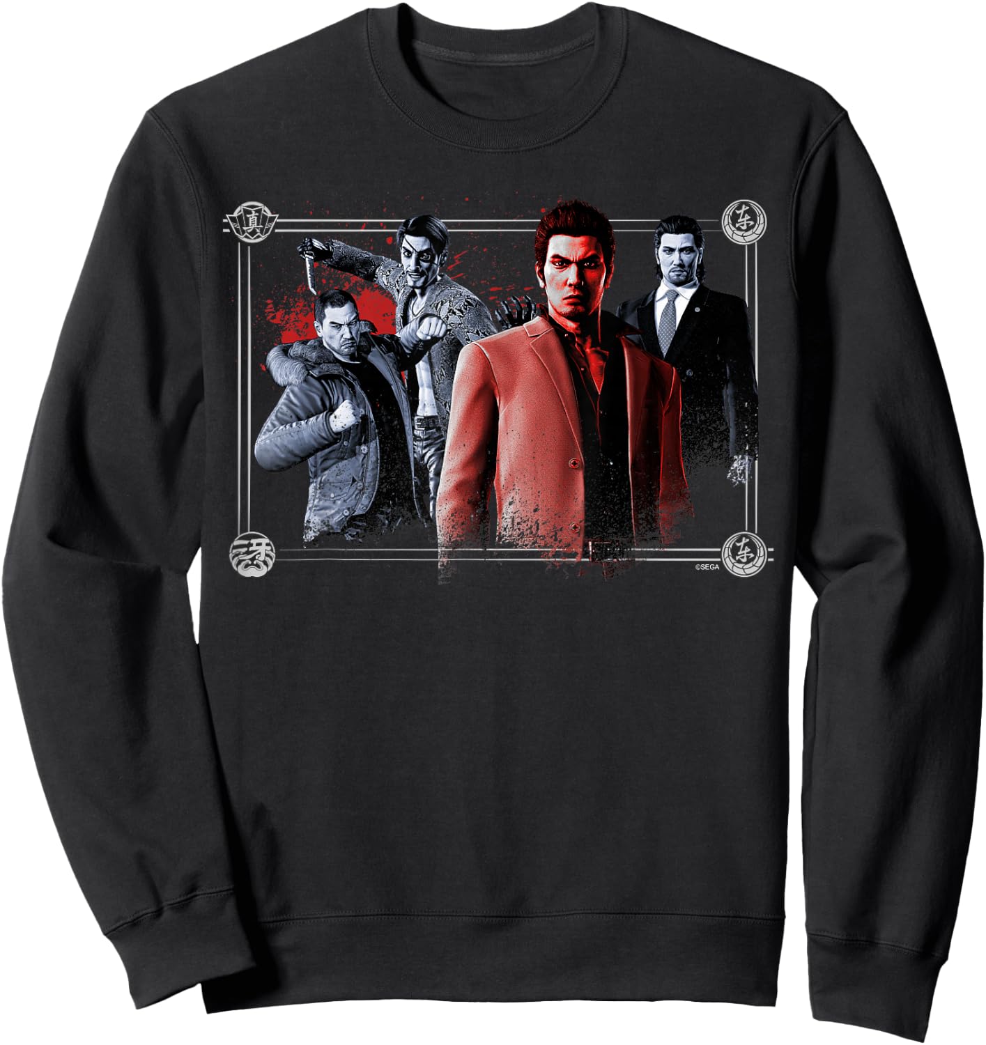 SEGA Like a Dragon & Yakuza -Adults Video Game , Black, Small, Short Sleeve, Classic Fit Sweatshirt - Sweatshirt | Black