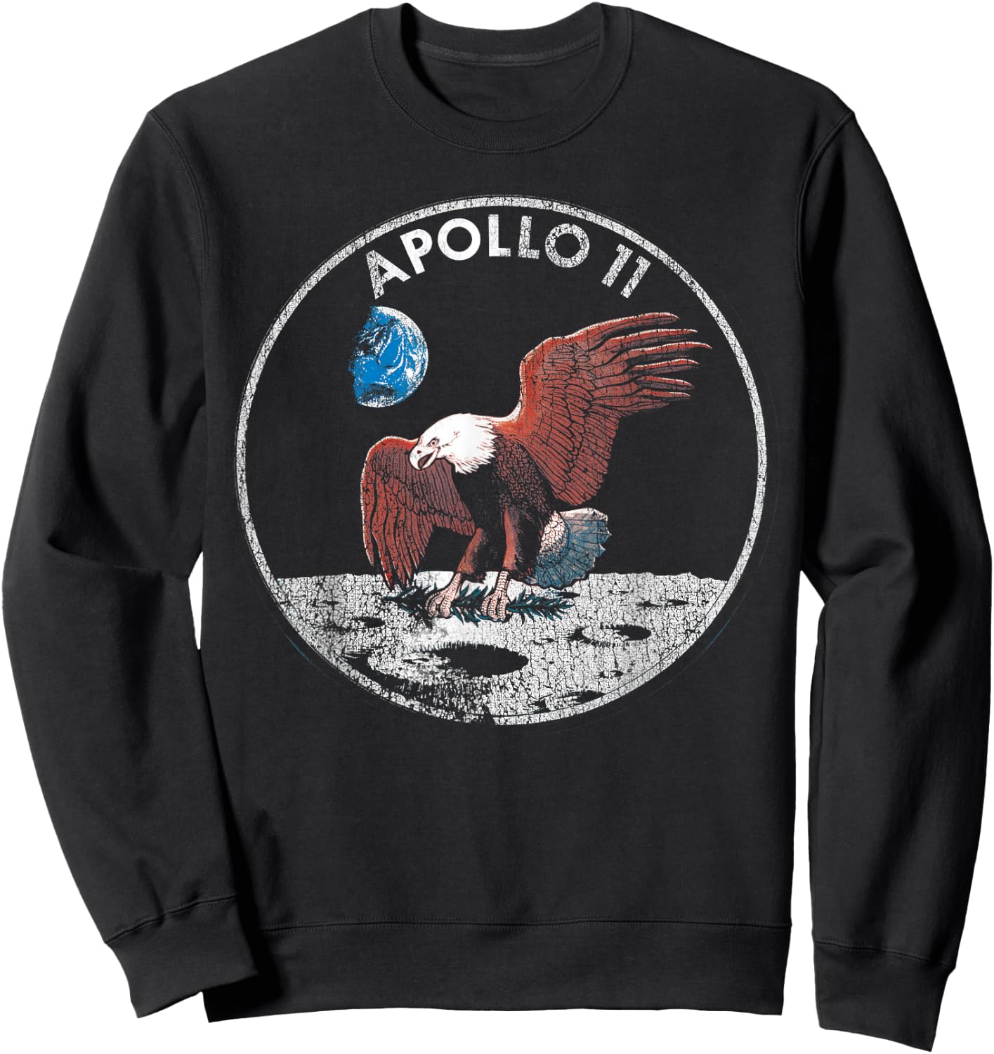 NASA Apollo 11 Vintage Eagle Emblem Sweatshirt - Sweatshirt | Black