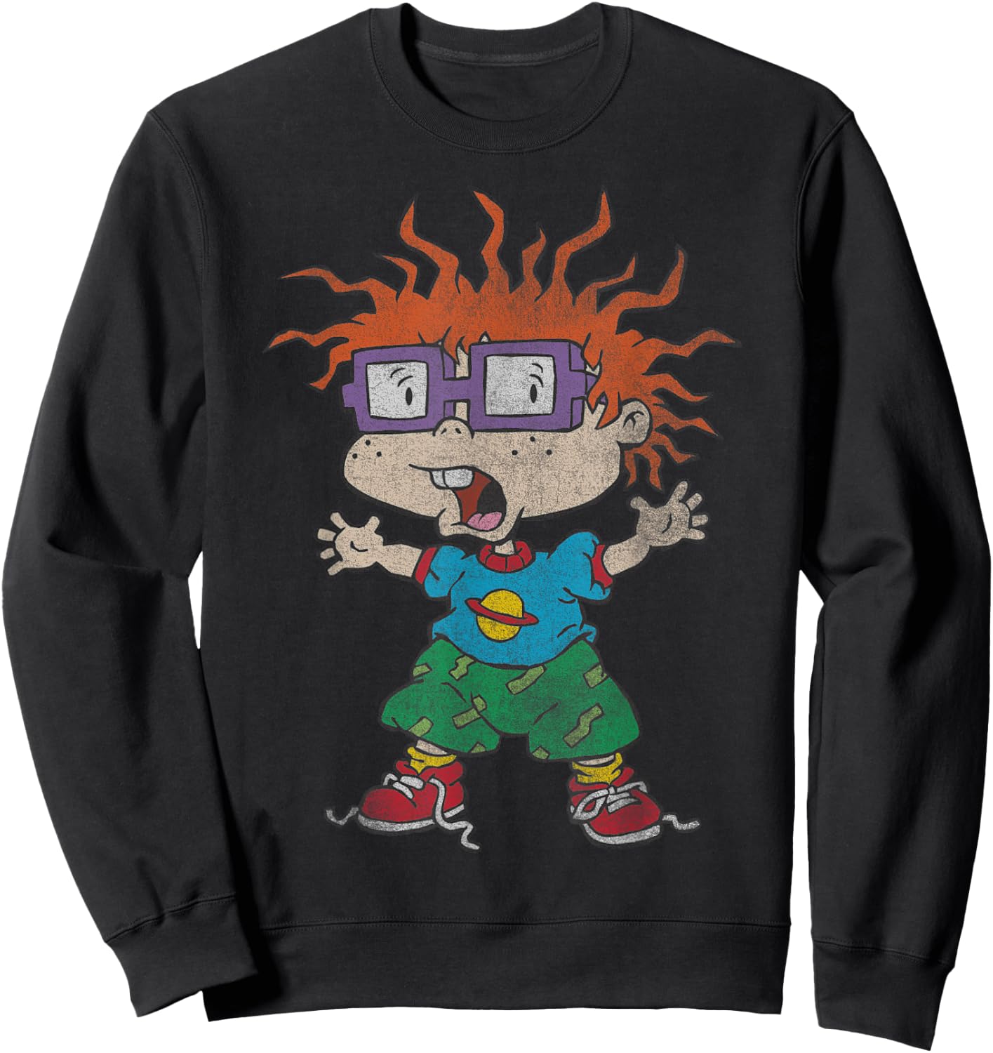 Nickelodeon Rugrats Chuckie Feature Character Sweatshirt - Sweatshirt | Black
