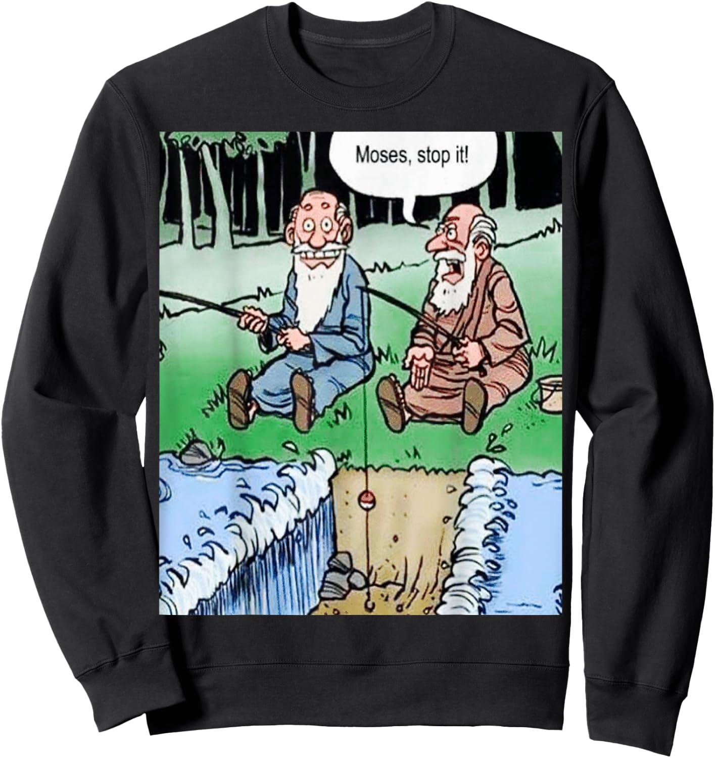 Moses Pole Fishing Sweatshirt - Sweatshirt | Black