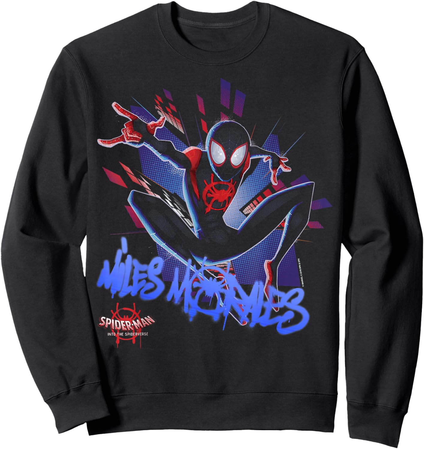 Marvel Spider-Man Spiderverse Graffiti Explosion Small Sweatshirt - Sweatshirt | Black