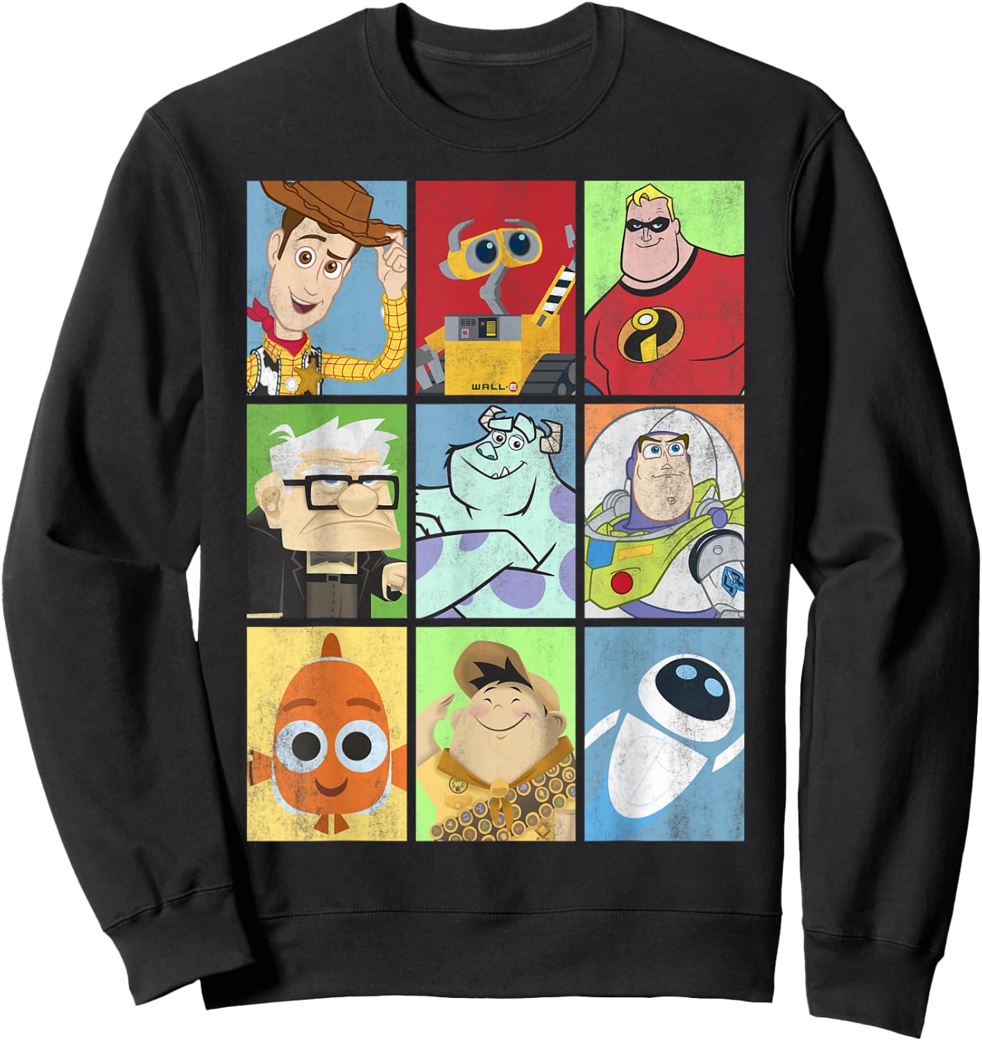 Disney Pixar Collection Iconic Characters Box Up Vintage Sweatshirt - Sweatshirt | Black