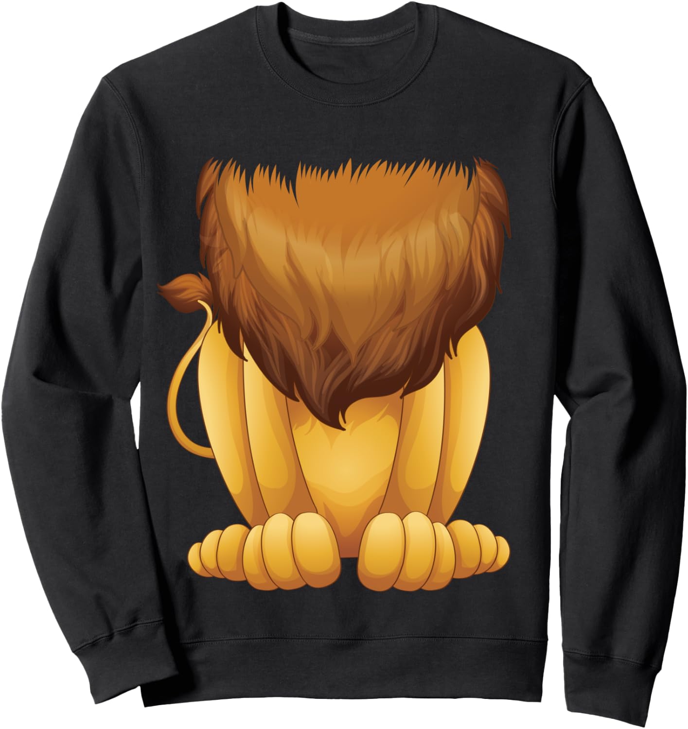 Cute Headless Lion Costume Halloween Funny Big Cat Mane Gift Sweatshirt - Sweatshirt | Black