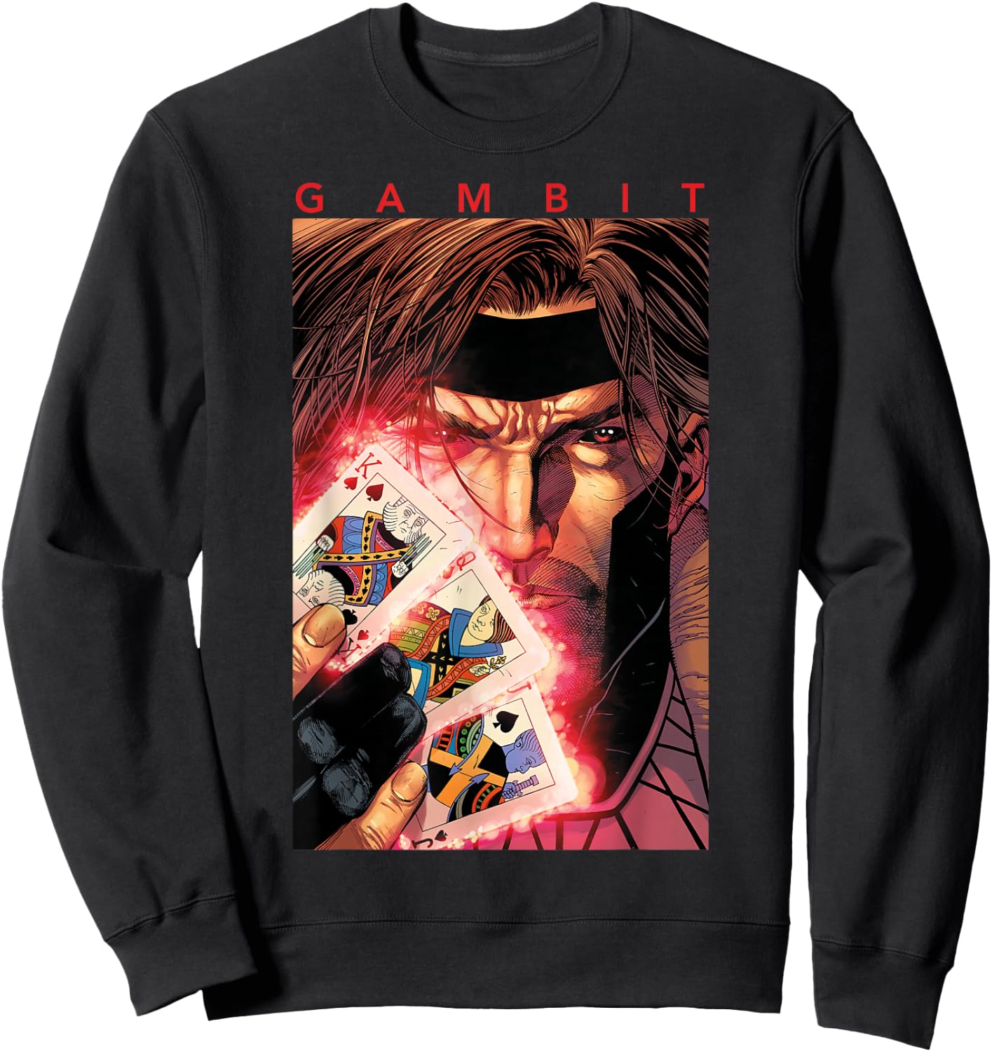 Marvel X-Men Gambit Glowing Cards Graphic Sweatshirt - Sweatshirt | Black