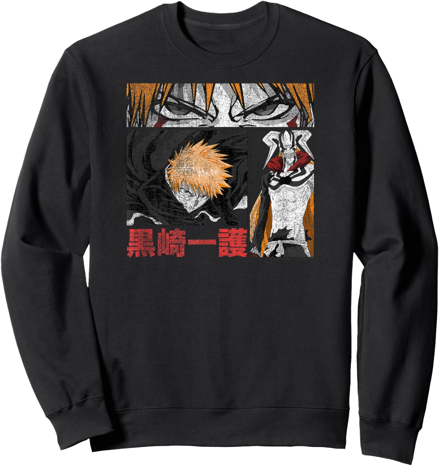 Bleach Graphic Ichigo Comic Book Style Anime Sweatshirt - Sweatshirt | Black