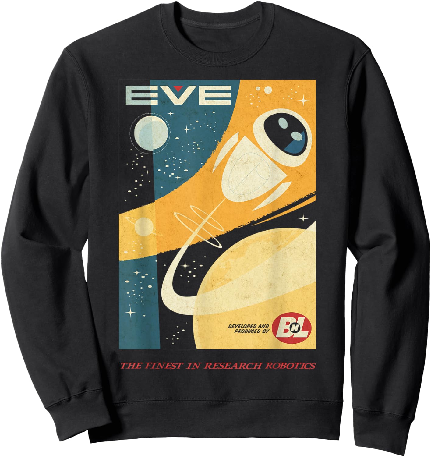 Disney Pixar Wall-E Eve Finest in Research Robotics Poster Sweatshirt - Sweatshirt | Black