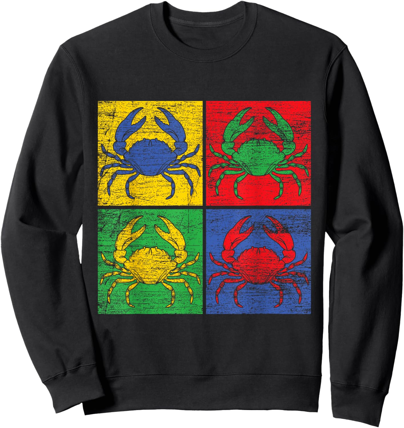 Crab Pop-Art Shirt Vintage Sweatshirt - Sweatshirt | Black