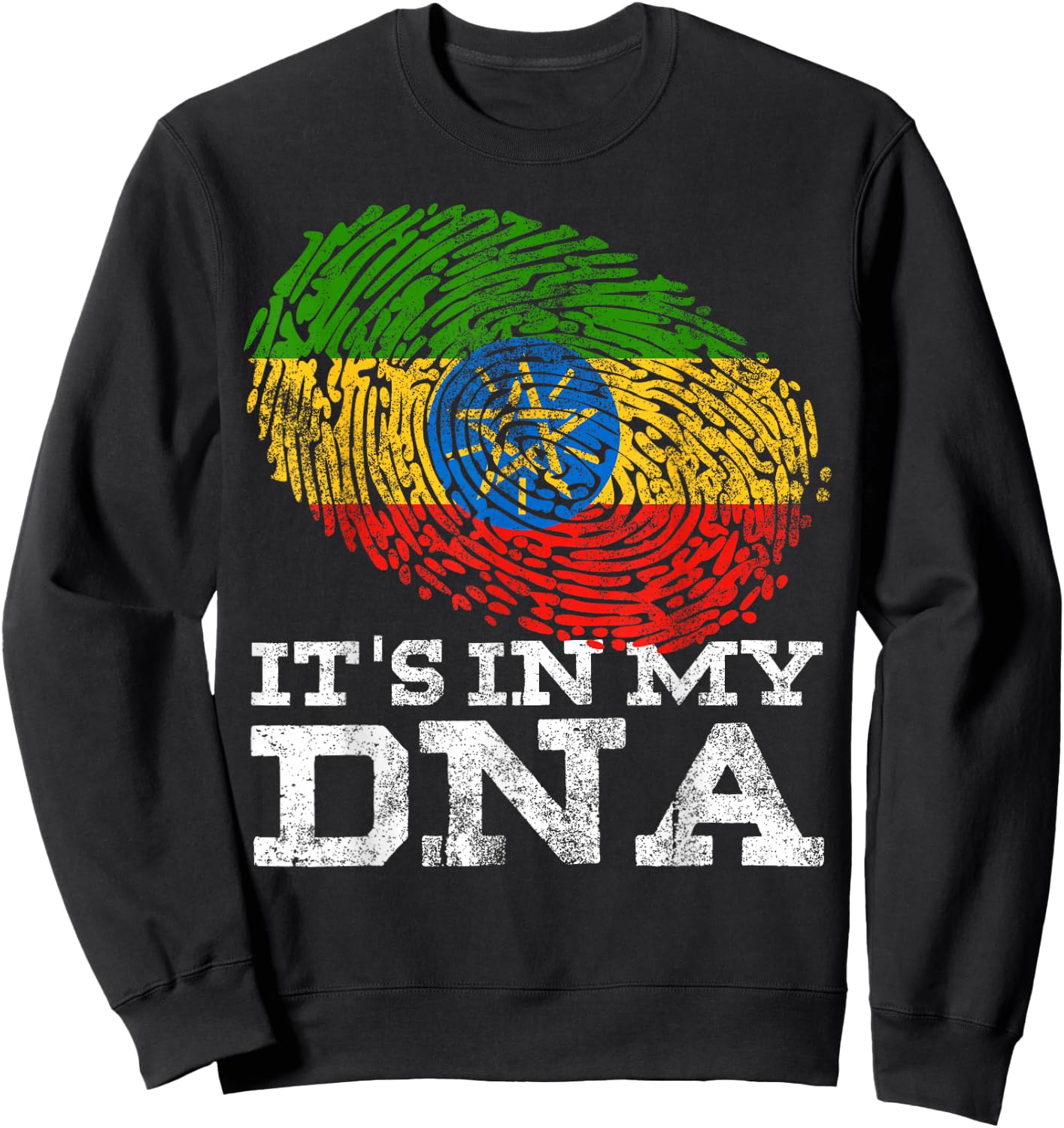 It's in My DNA Ethiopian Gifts Horn of Africa Ethiopia Flag Sweatshirt - Sweatshirt | Black
