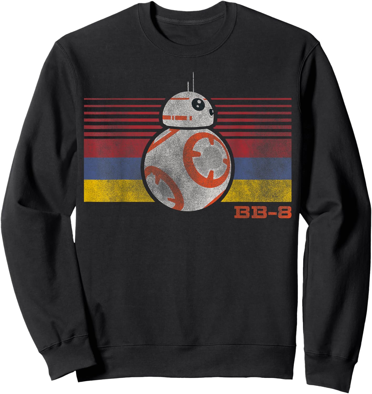 Star Wars BB-8 Retro Stripes Episode 7 Graphic Sweatshirt - Sweatshirt | Black