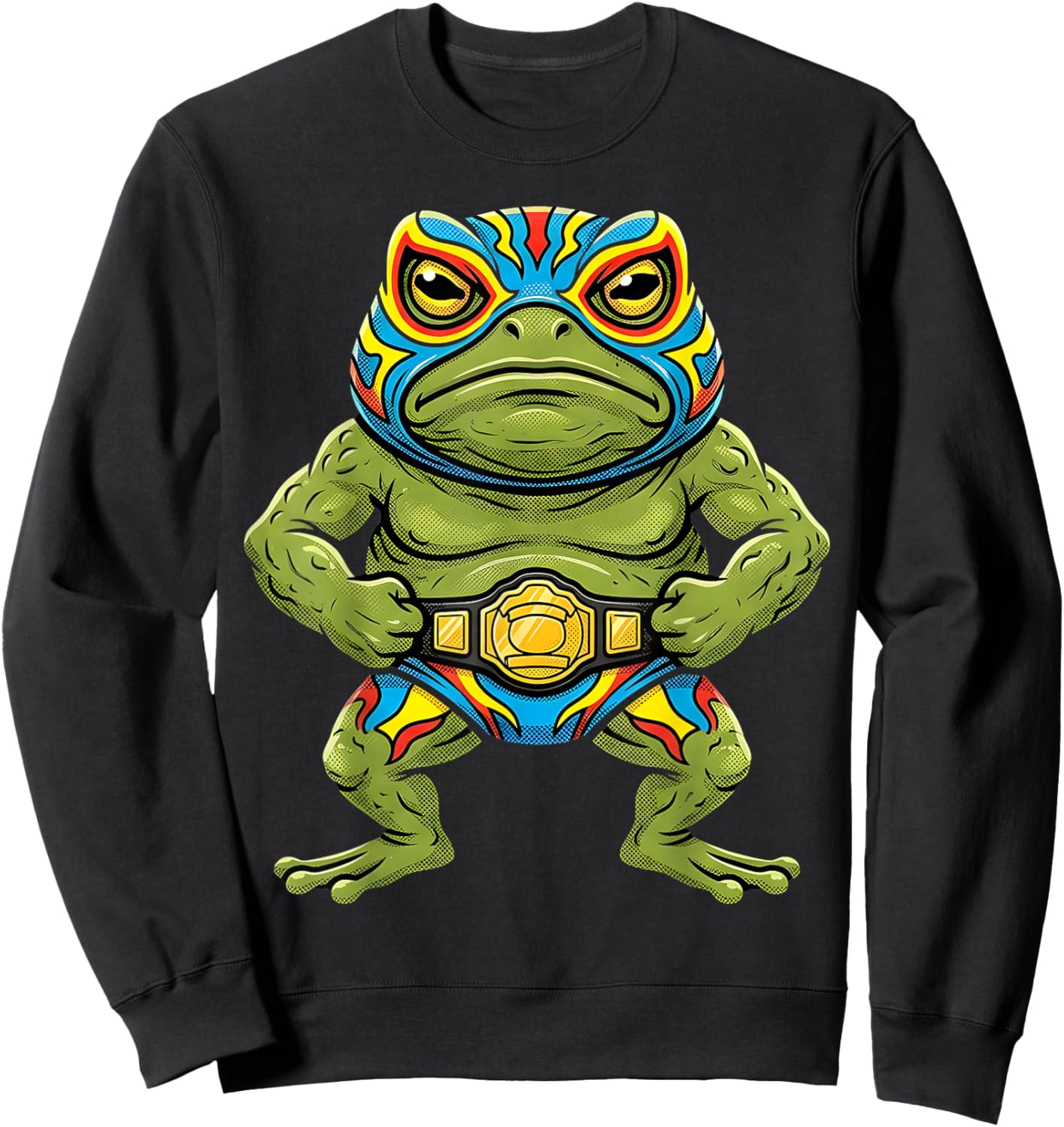 Lucha Libre Frog Mexican Wrestling mask for Kids Men Women Sweatshirt - Sweatshirt | Black