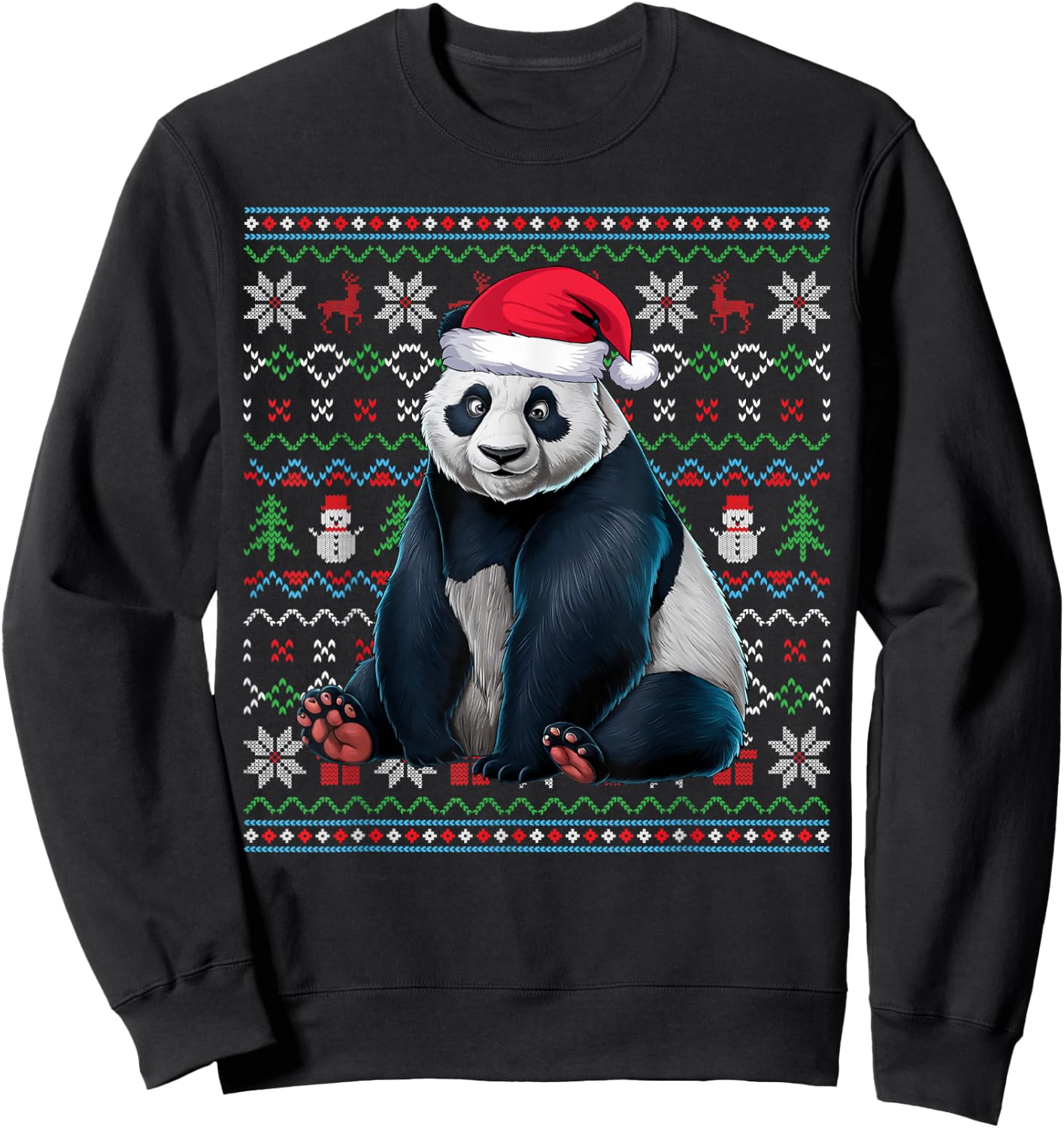 Ugly Panda Lovers Xmas Sweater Santa Christmas Sweatshirt - Sweatshirt | Black
