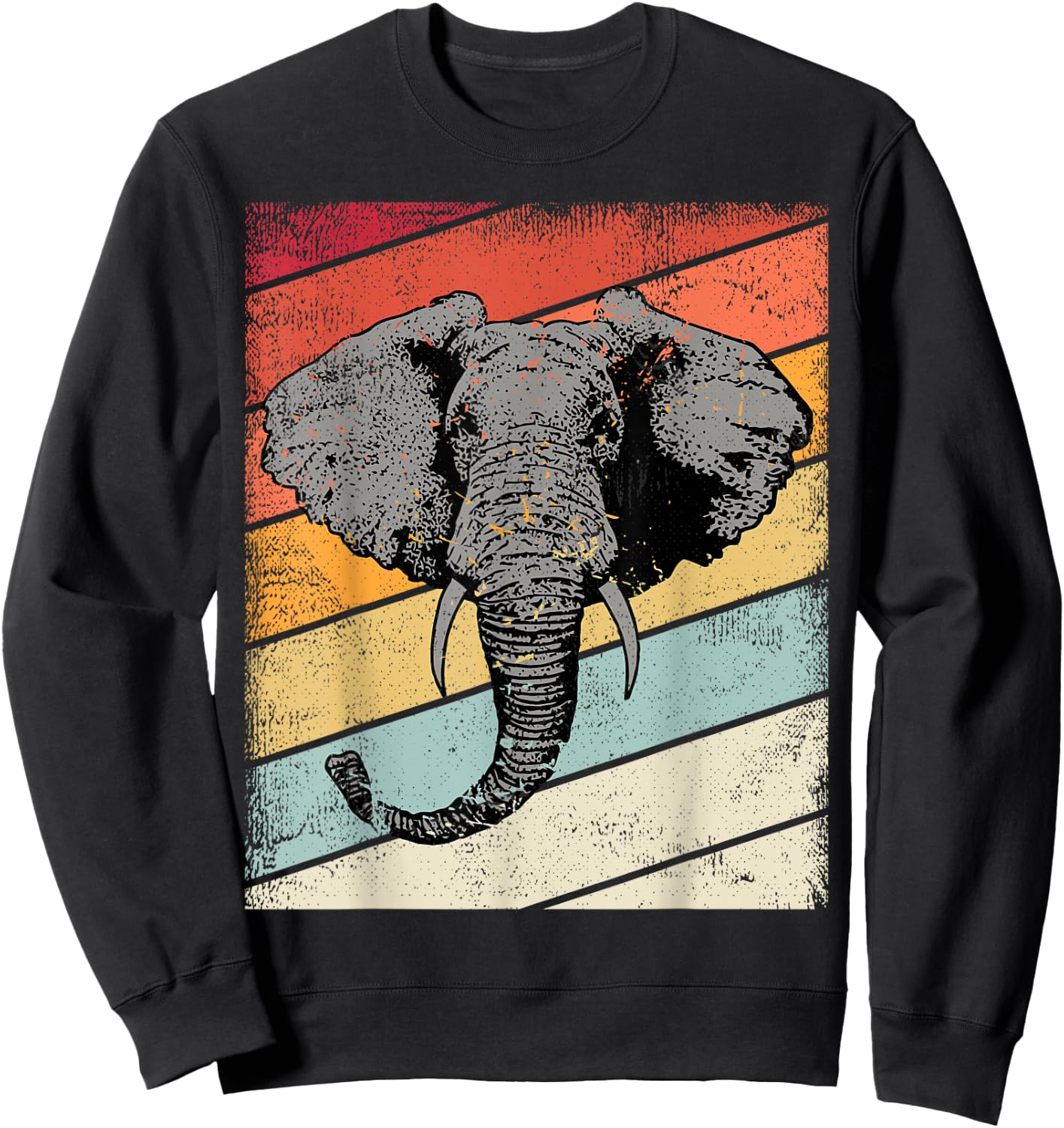 Vintage Elephant Retro Graphic Elephants Kids, Youth Sweatshirt - Sweatshirt | Black