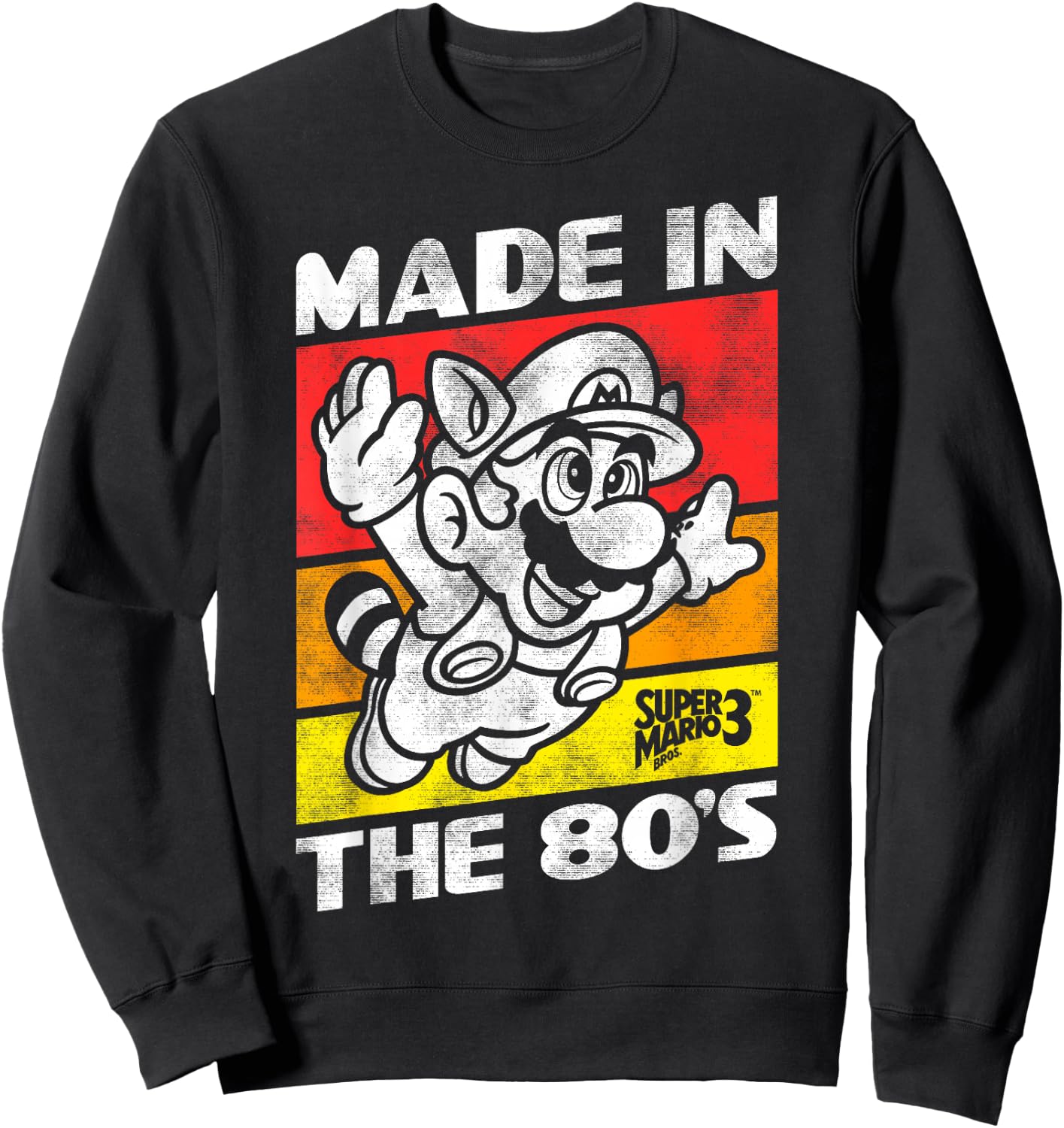 Nintendo Super Mario 3 Made in The 80's Retro Sweatshirt - Sweatshirt | Black