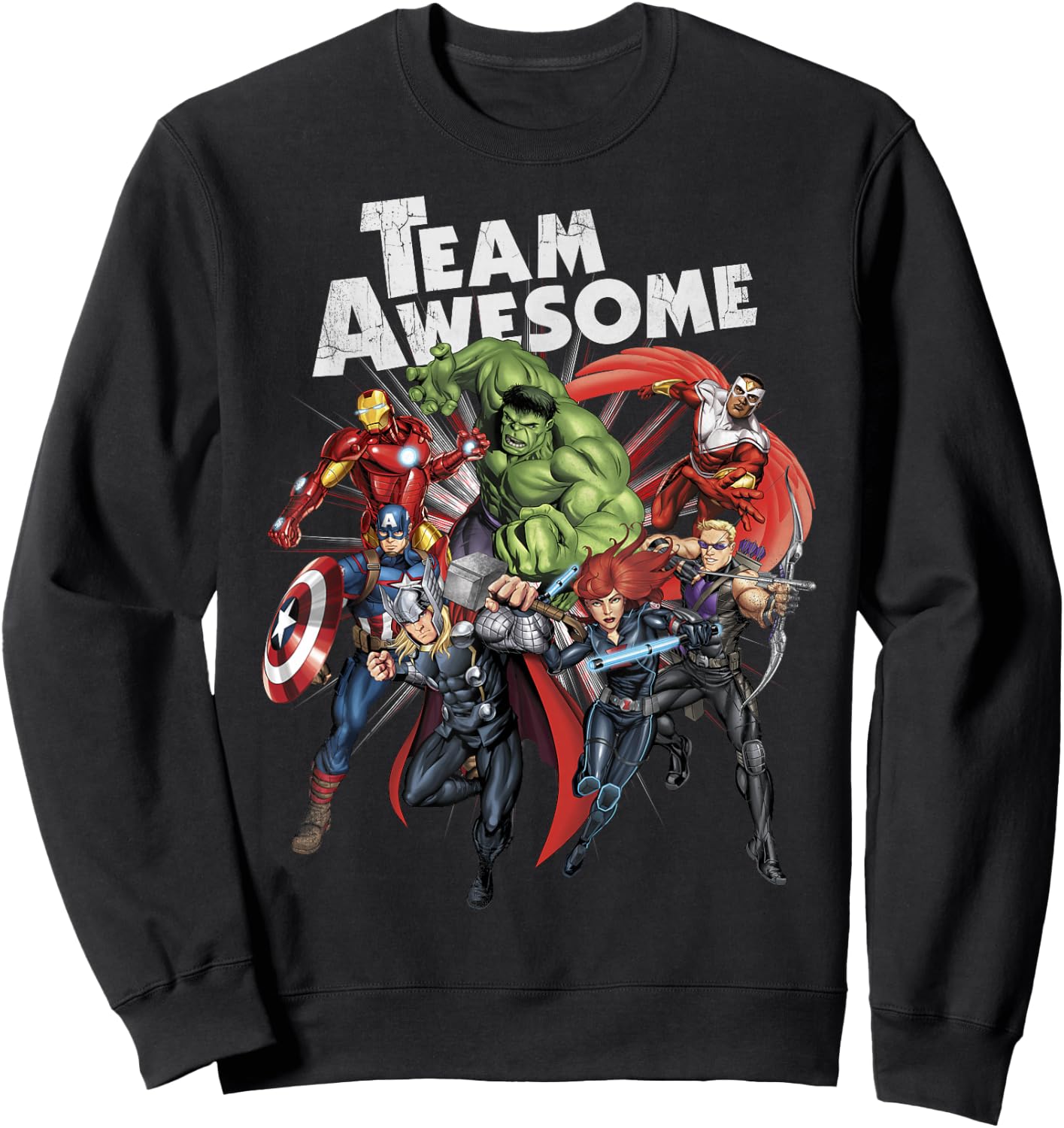 Avengers Assemble Team Awesome Group Huddle Sweatshirt - Sweatshirt | Black
