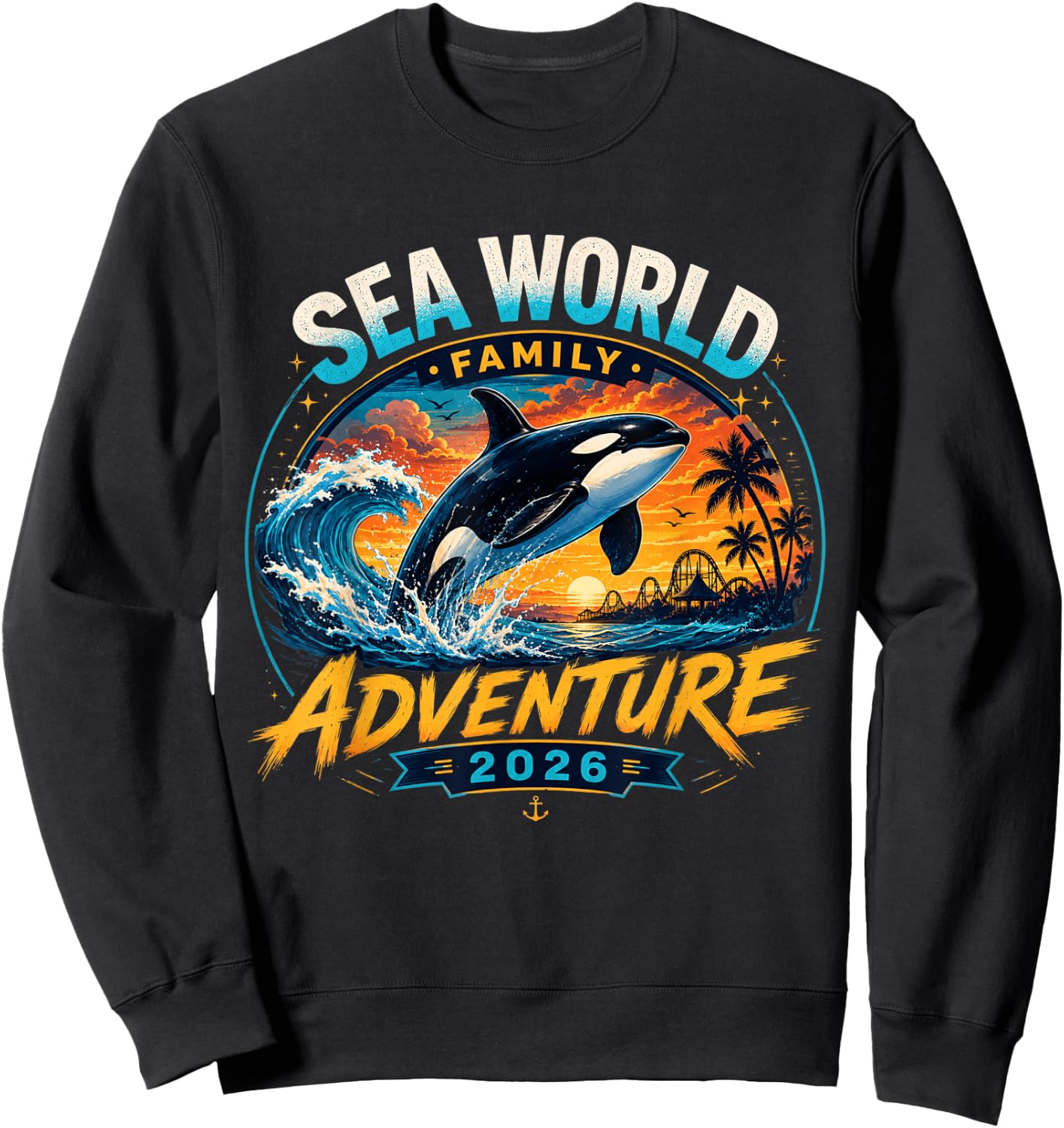 Sea World Family Adventure 2026, Family Sea World Matching Sweatshirt - Sweatshirt | Black