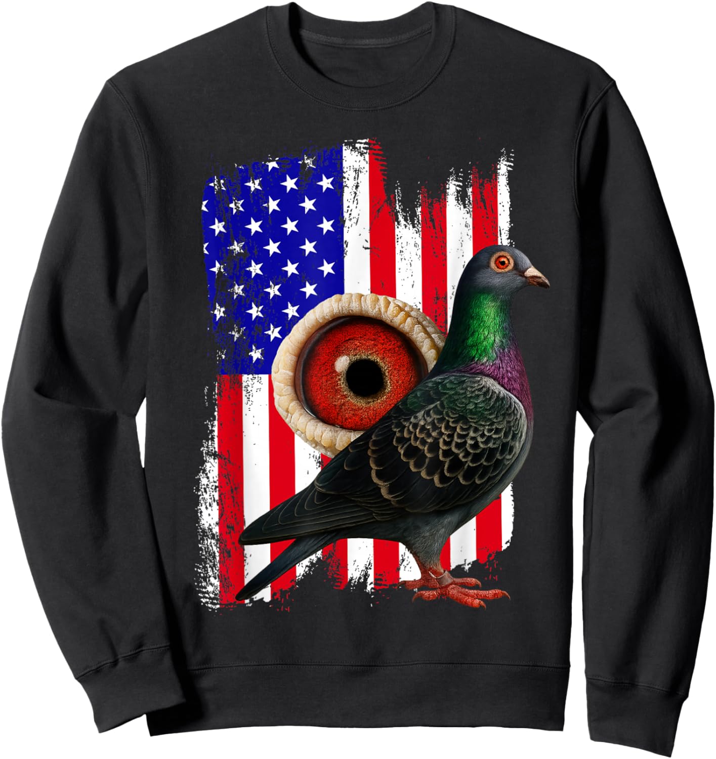 Vintage Pigeon Racing Pigeons Bird Father's Day 4th July Sweatshirt - Sweatshirt | Black