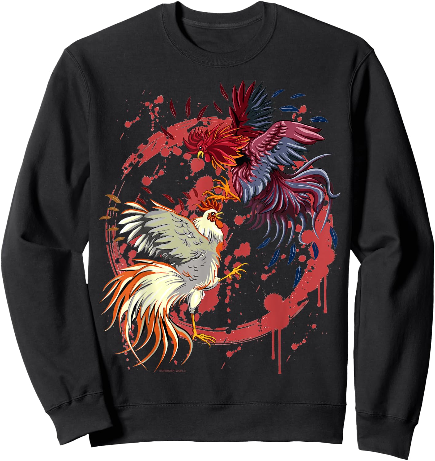 Rooster Cock Fight Chicken Novelty Farmer's Gift Sweatshirt - Sweatshirt | Black