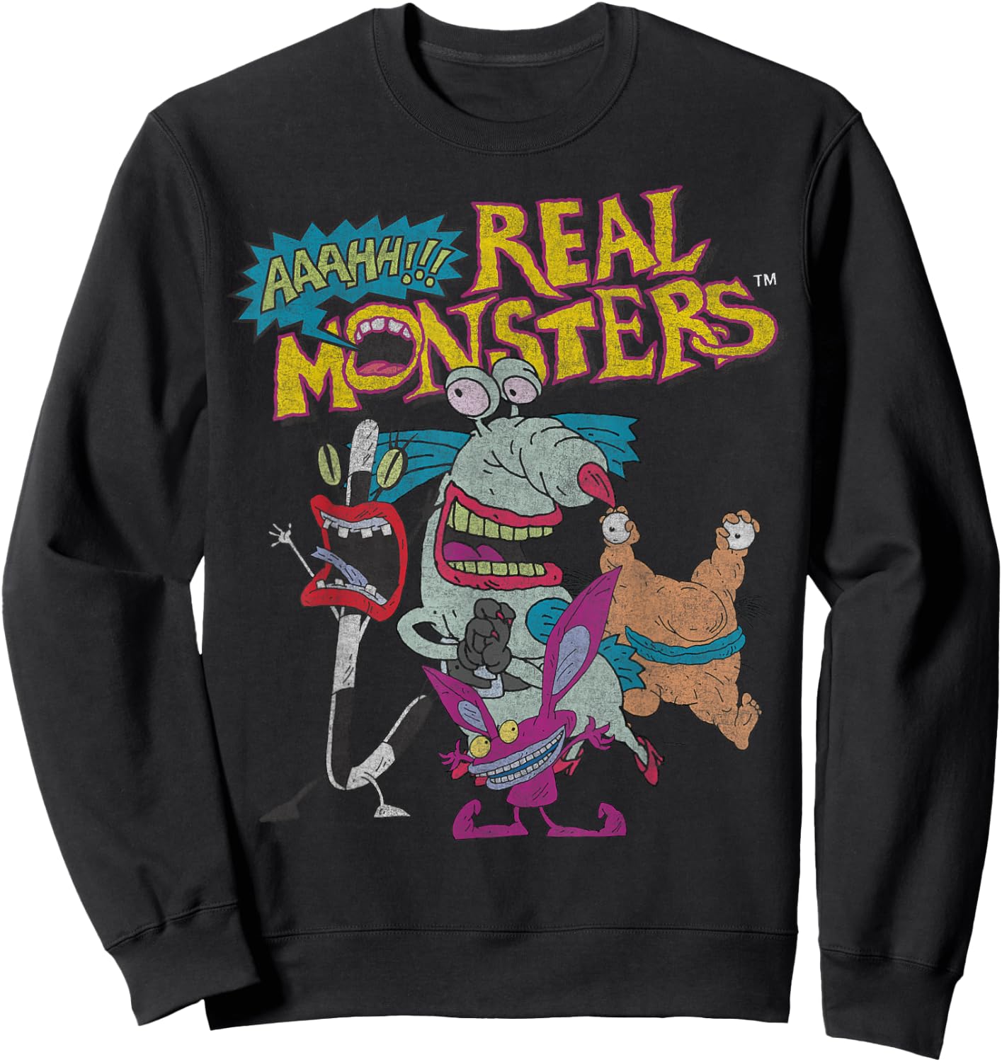 Nickelodeon Aaahh Real Monsters Character Sweatshirt - Sweatshirt | Black