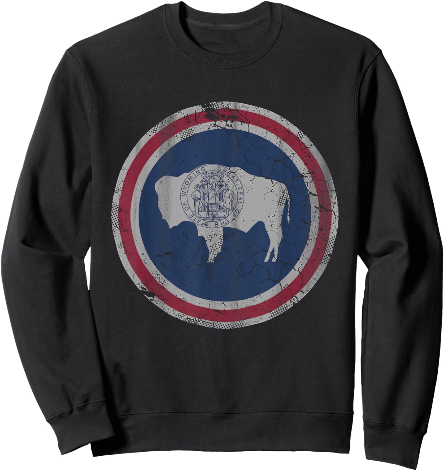 Wyoming Flag Retro Fade Boys Girls Toddler Family Sweatshirt - Sweatshirt | Black