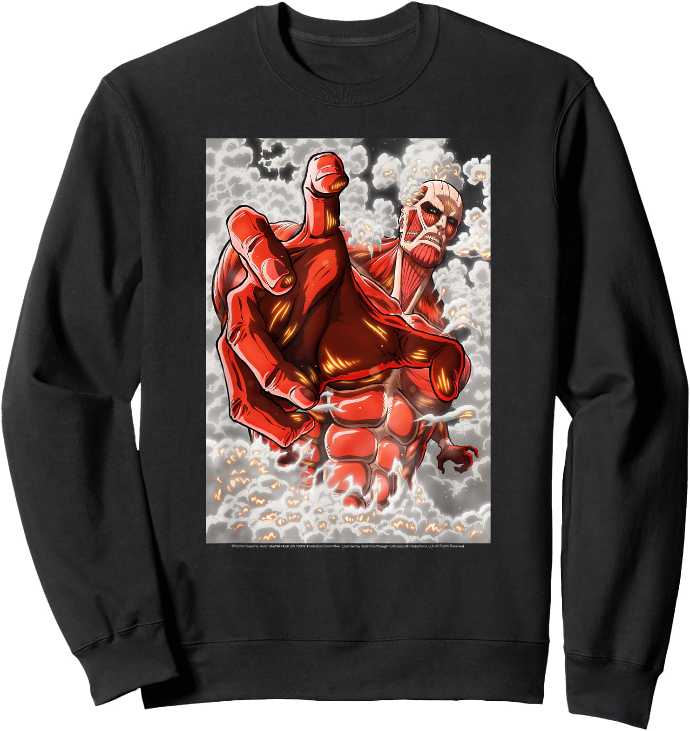 Attack on Titan Season 2 Reaching Colossal Titan Anime Sweatshirt - Sweatshirt | Black