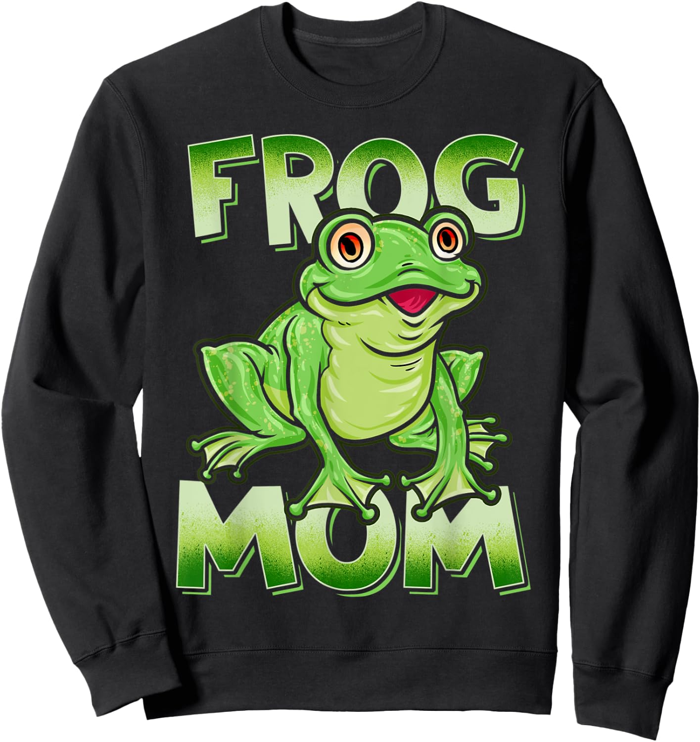 Frog Mom Cute Frog Owner Tadpole Lover Sweatshirt - Sweatshirt | Black