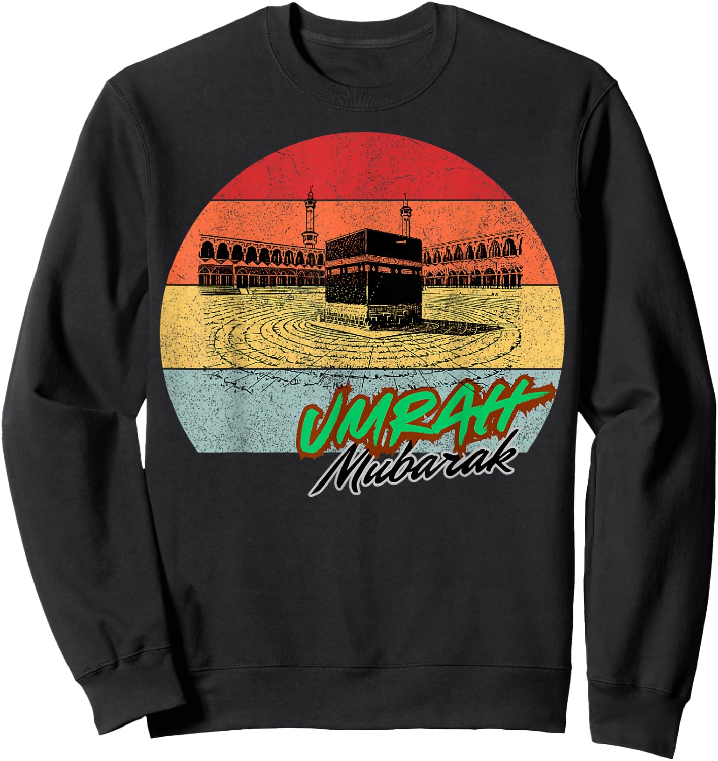 Umrah Mubarak Al-Kabah Design Islam Hajj Pilgrim Muslim Gift Sweatshirt - Sweatshirt | Black