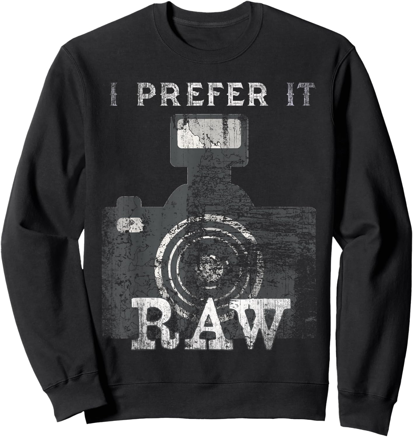 Vintage Photographer Editing Team Like Shoot It Raw Crew Pro Sweatshirt - Sweatshirt | Black
