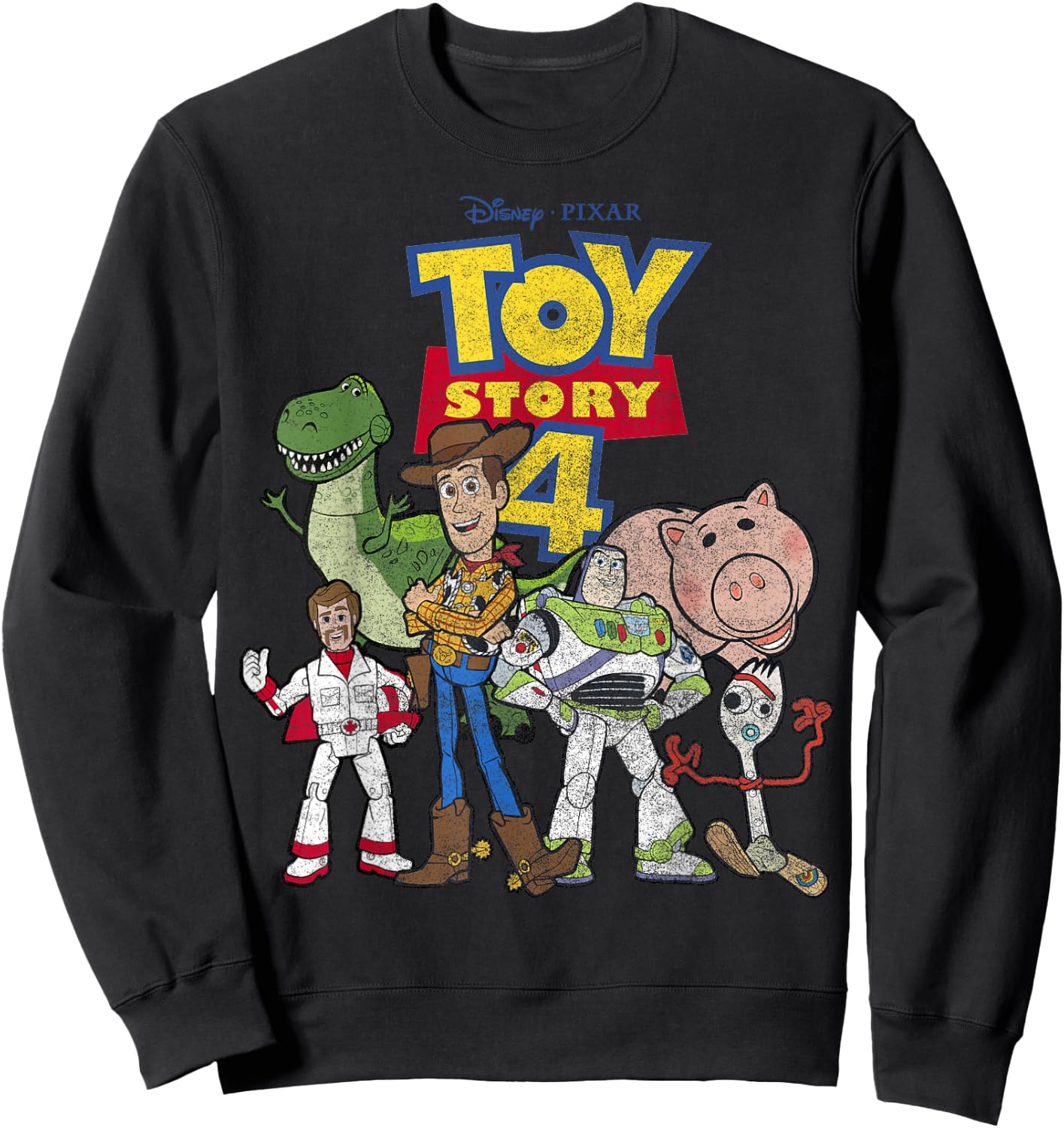 Disney Pixar Toy Story 4 New Group Shot Movie Logo Poster Sweatshirt - Sweatshirt | Black