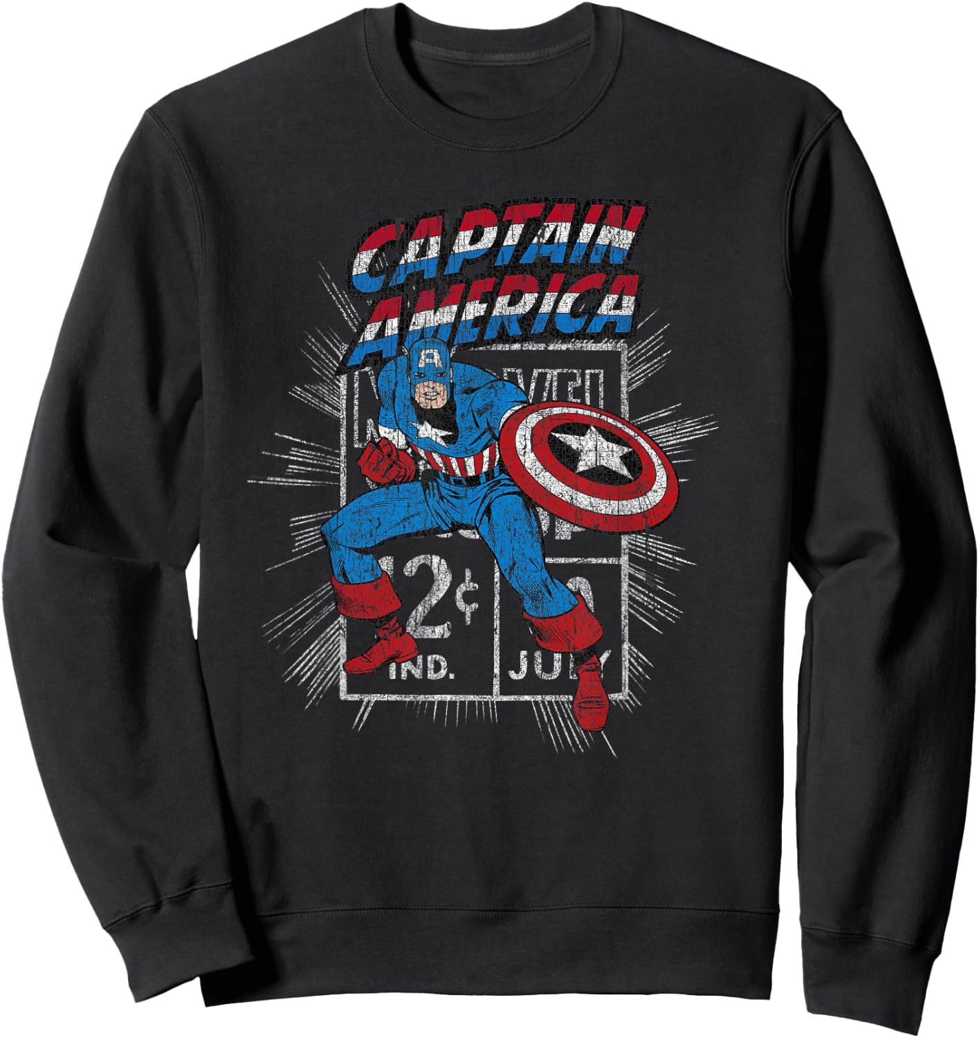 Marvel Avengers Captain America Comic Vintage Sketch Sweatshirt - Sweatshirt | Black