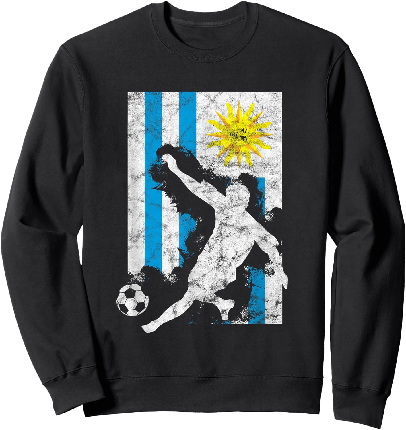 Uruguay Flag Soccer Player Team Sweatshirt - Sweatshirt | Black