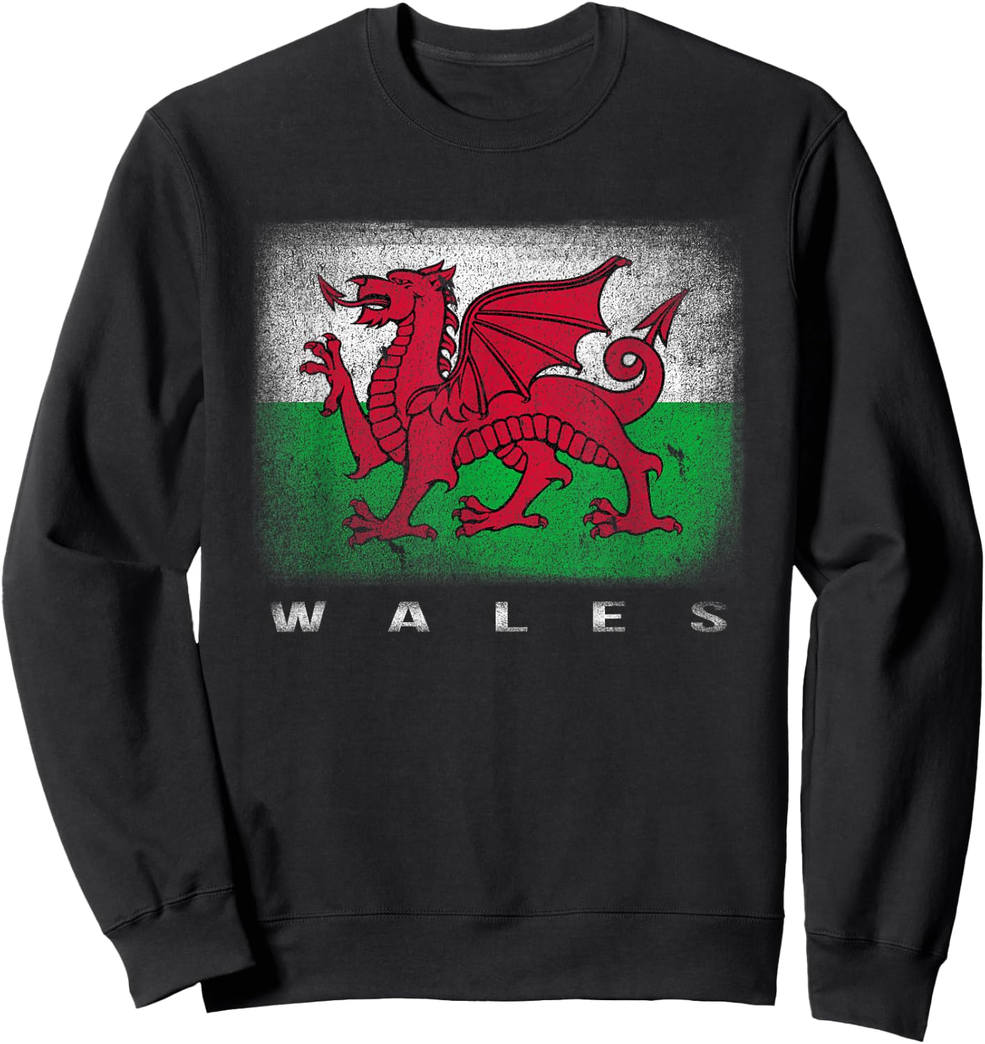 Wales Welsh Flag Souvenir Love Gift Cymru Sweatshirt - Sweatshirt | Black