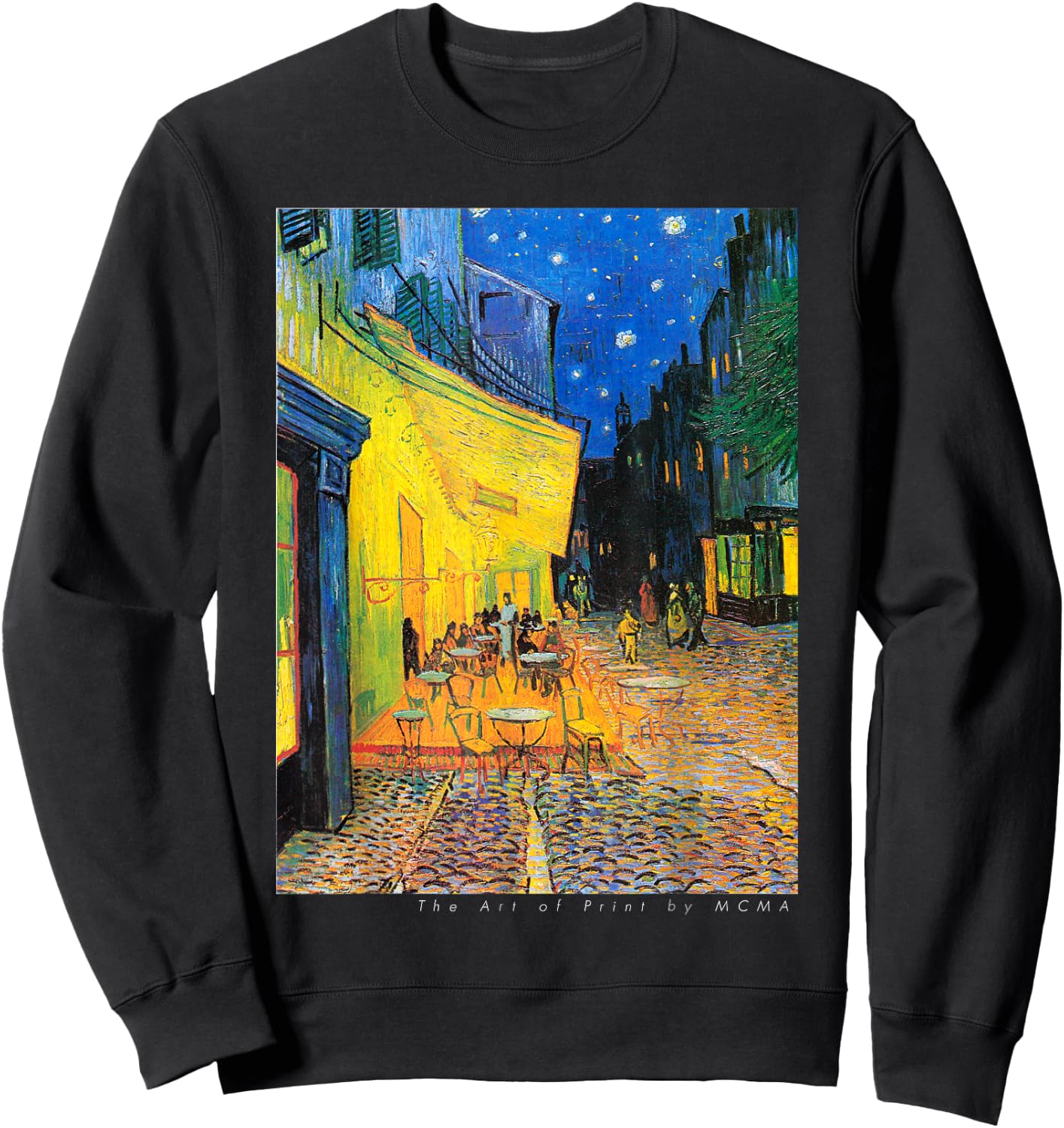 Cafe Terrace at Night, Van Gogh, Art Print Sweatshirt - Sweatshirt | Black