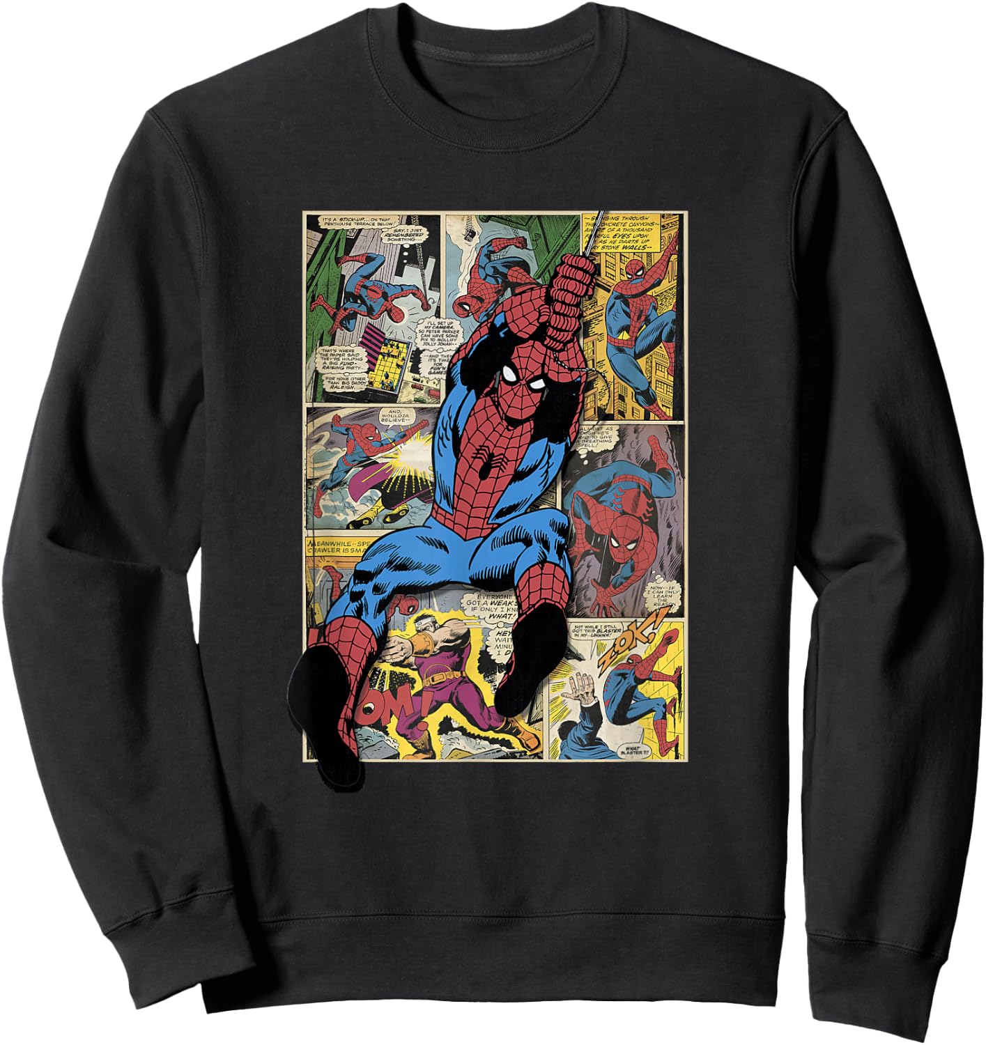 Marvel Retro Classic Spider-Man Vintage Night Crawler Comic Sweatshirt - Sweatshirt | Black
