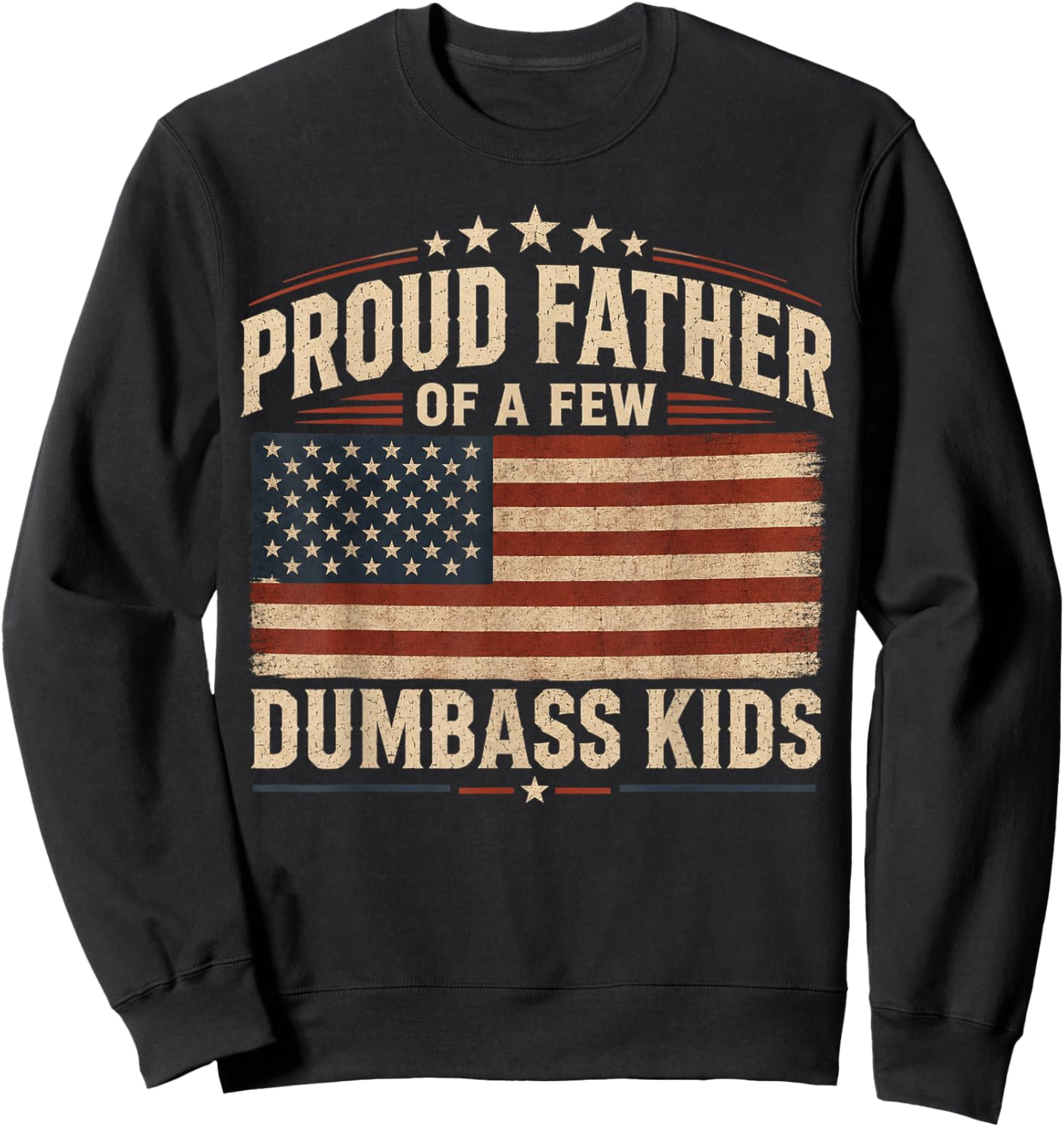 Proud Father of A Few Dumbass Kids Sweatshirt - Sweatshirt | Black
