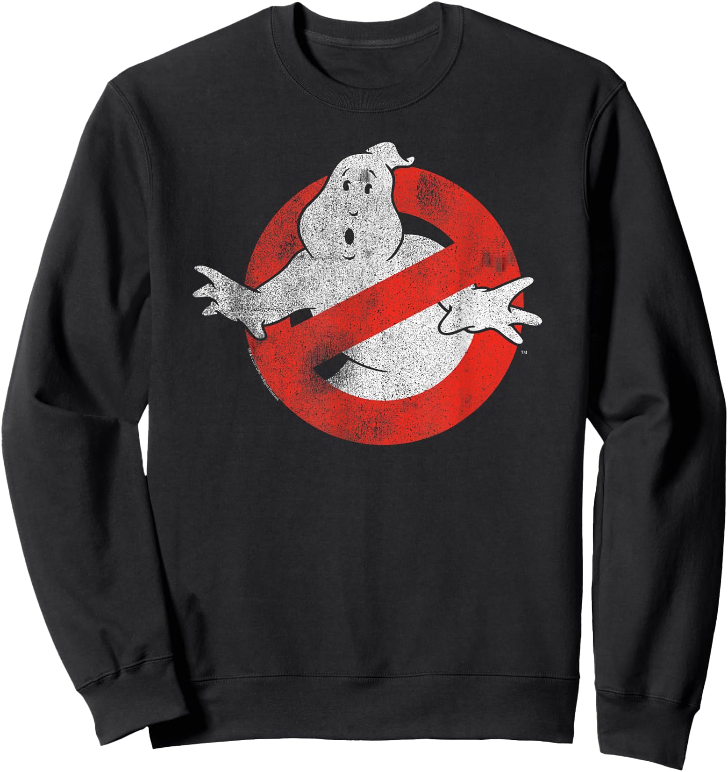 Ghostbusters Distressed No Ghost Logo Retro Movie Sweatshirt - Sweatshirt | Black