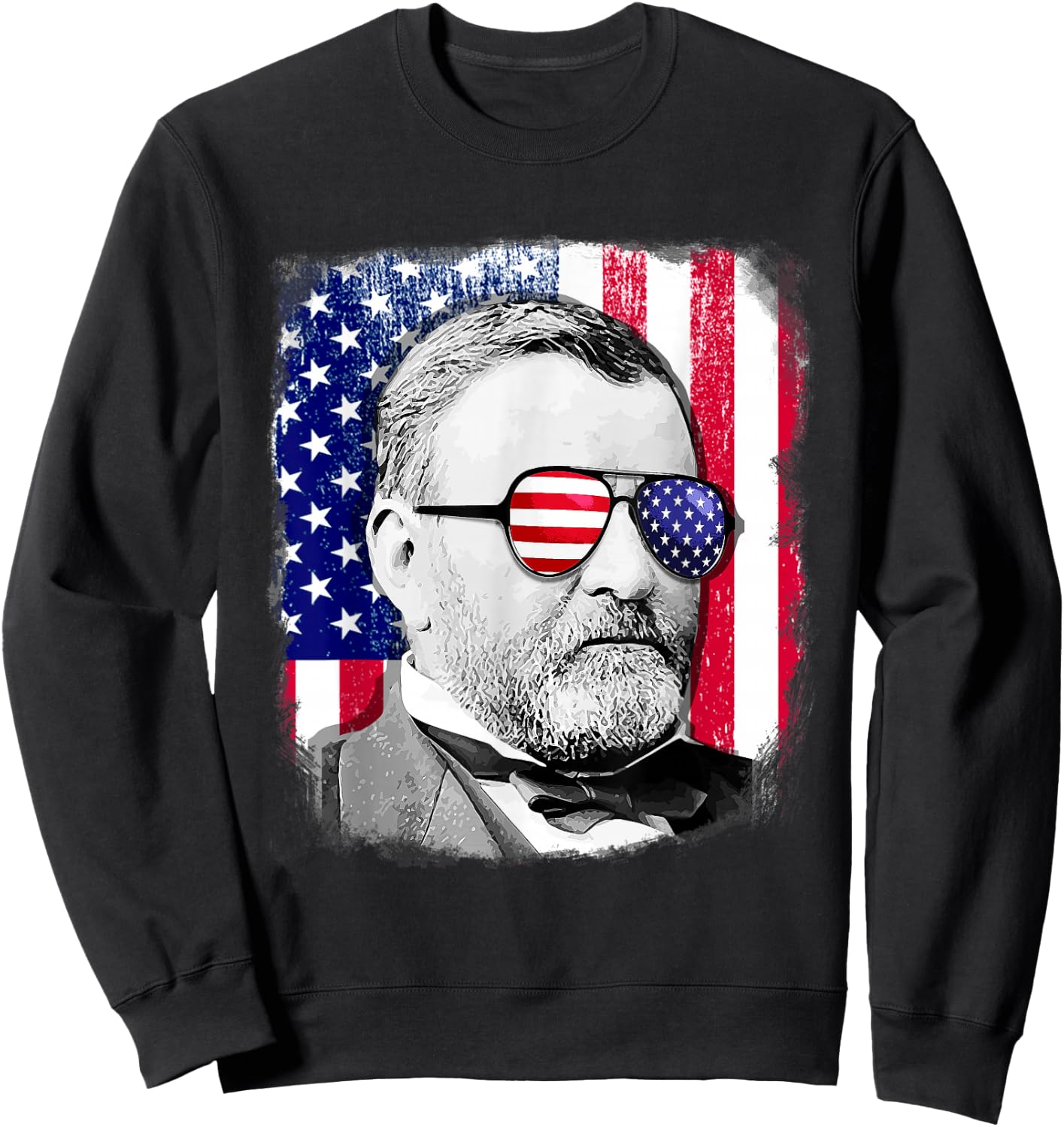 Ulysses S Grant US flag shirt 4th of July Sweatshirt - Sweatshirt | Black