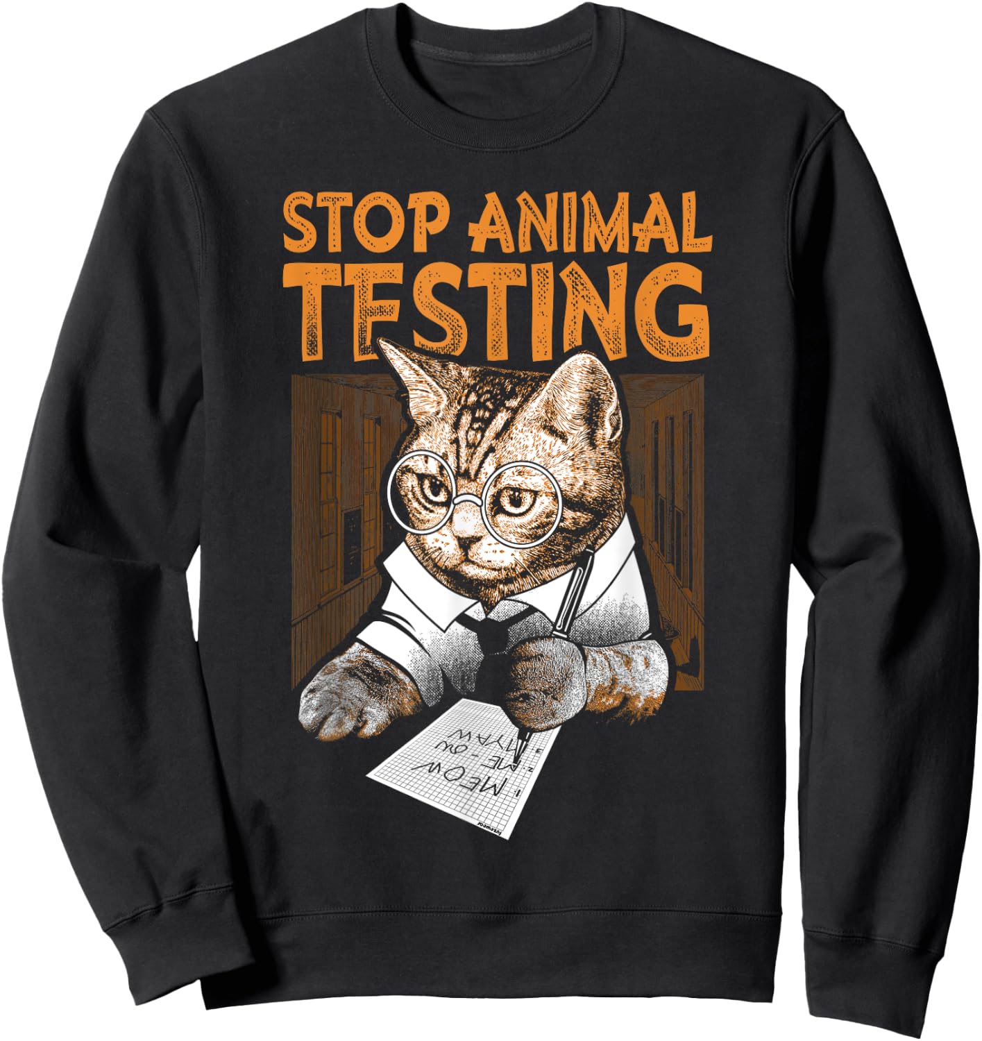 Stop Animal Testing Kitten Shirt Sweatshirt - Sweatshirt | Black
