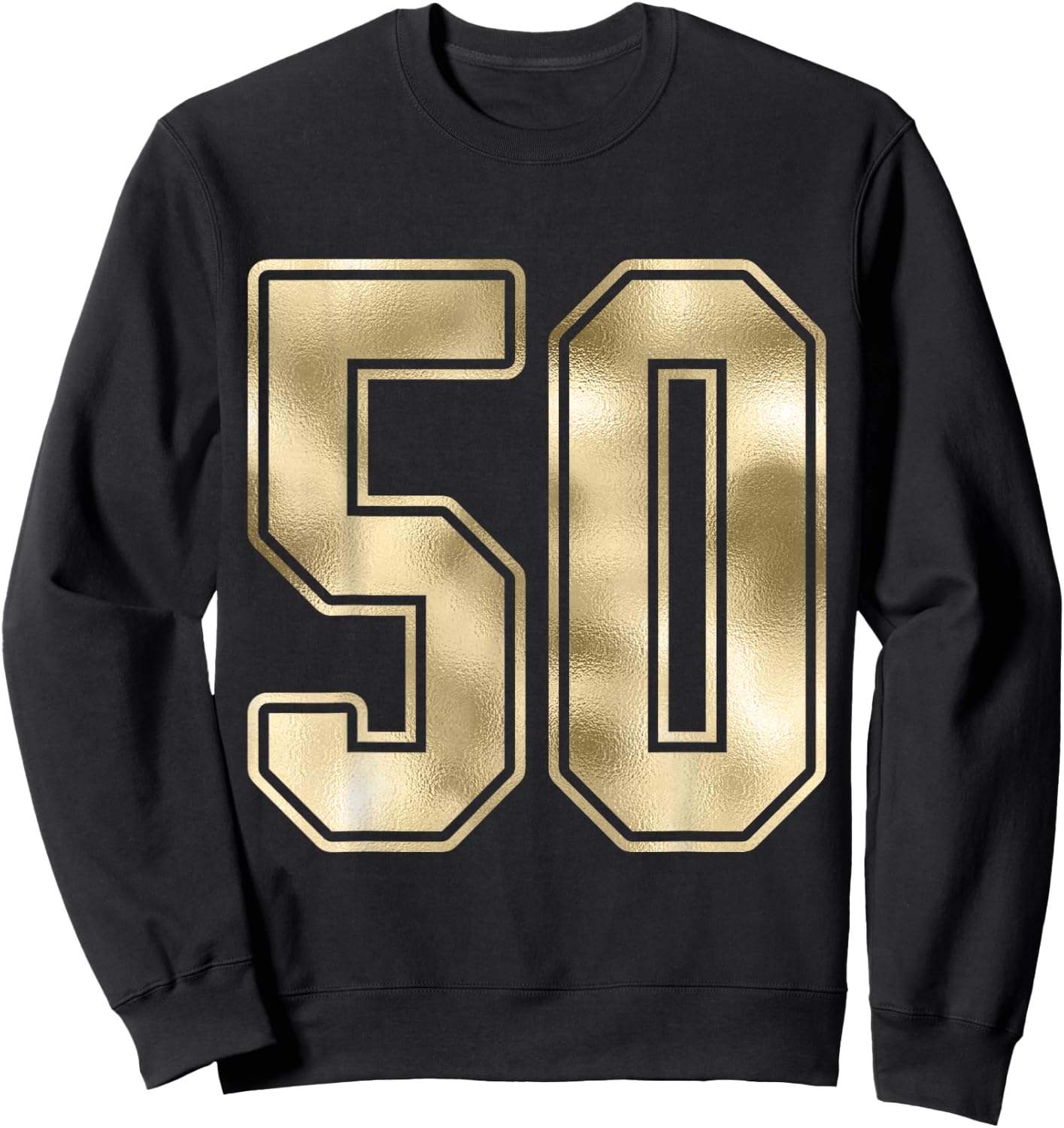 #50 Outline Number 50 Sports Fan Jersey Style Sweatshirt - Sweatshirt | Black